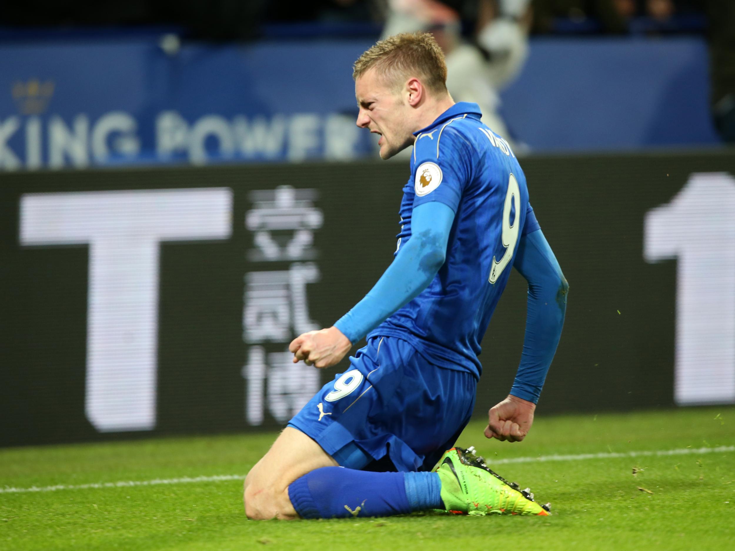 Vardy scored a brace in the win against Liverpool