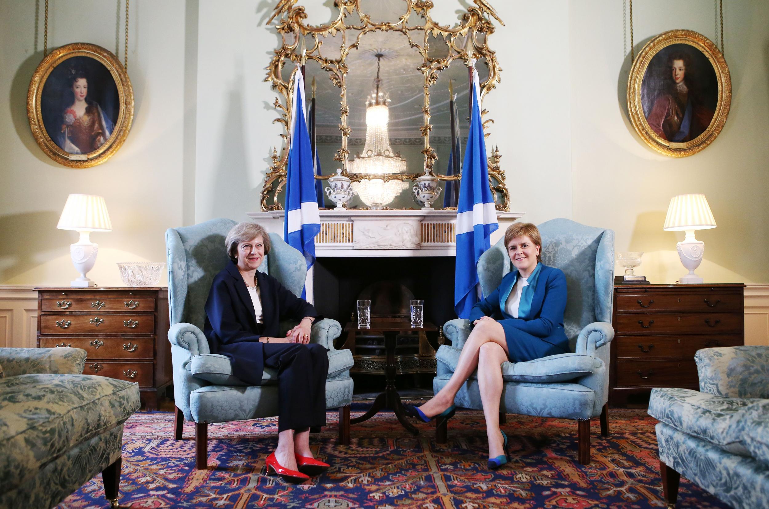 Theresa May with Nicola Sturgeon in Edinburgh in July 2016