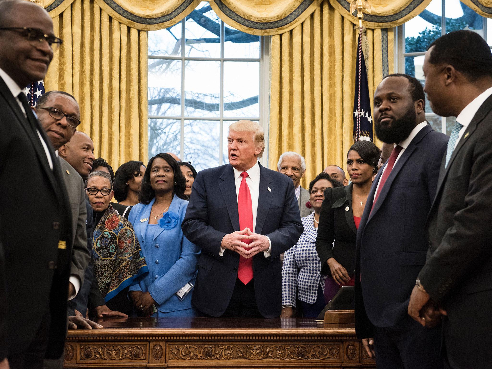 Donald Trump was meeting with leaders of historically black colleges and universities