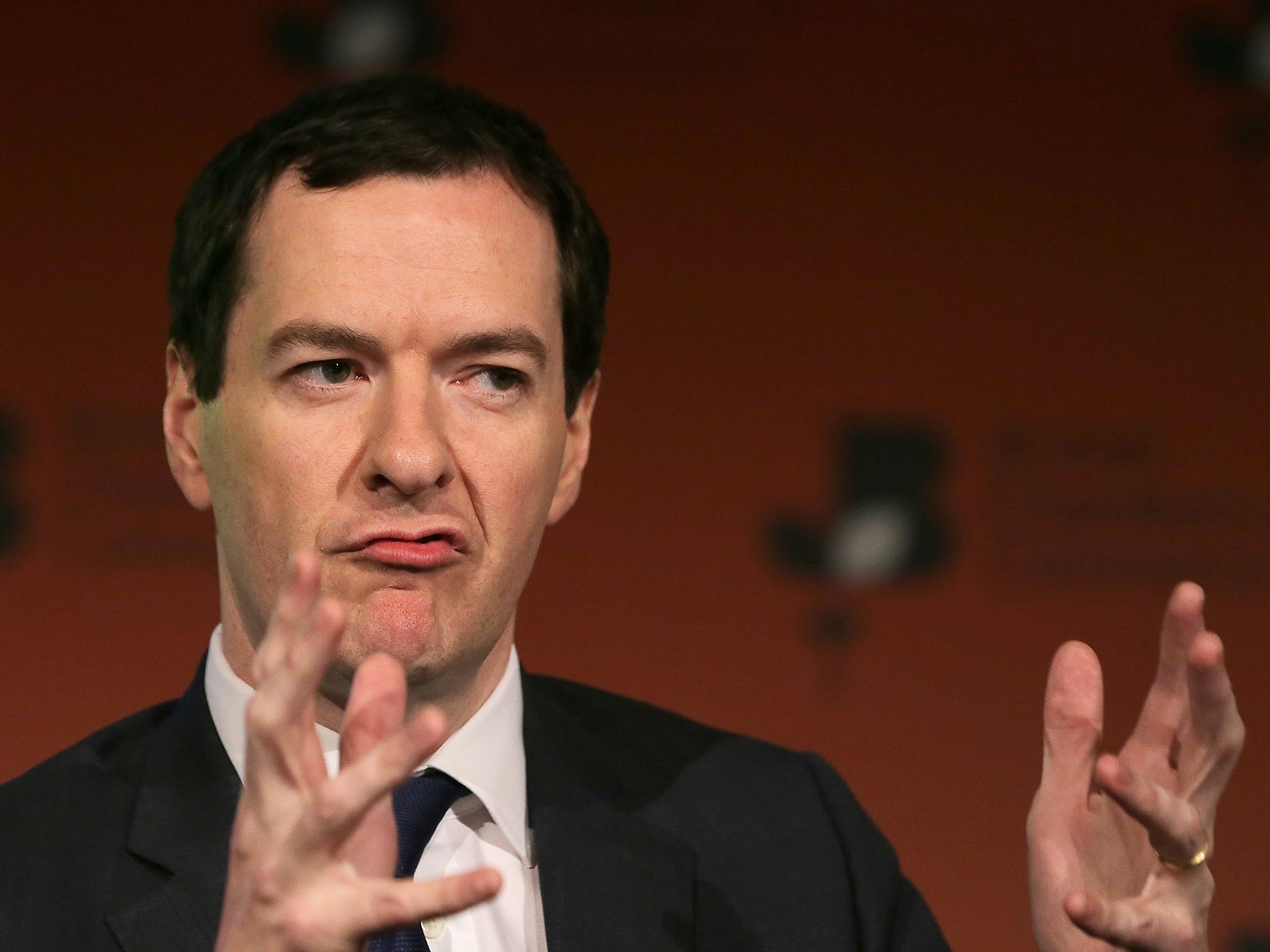 Former British Chancellor of the Exchequer George Osborne speaks at the British Chambers of Commerce conference in Londo