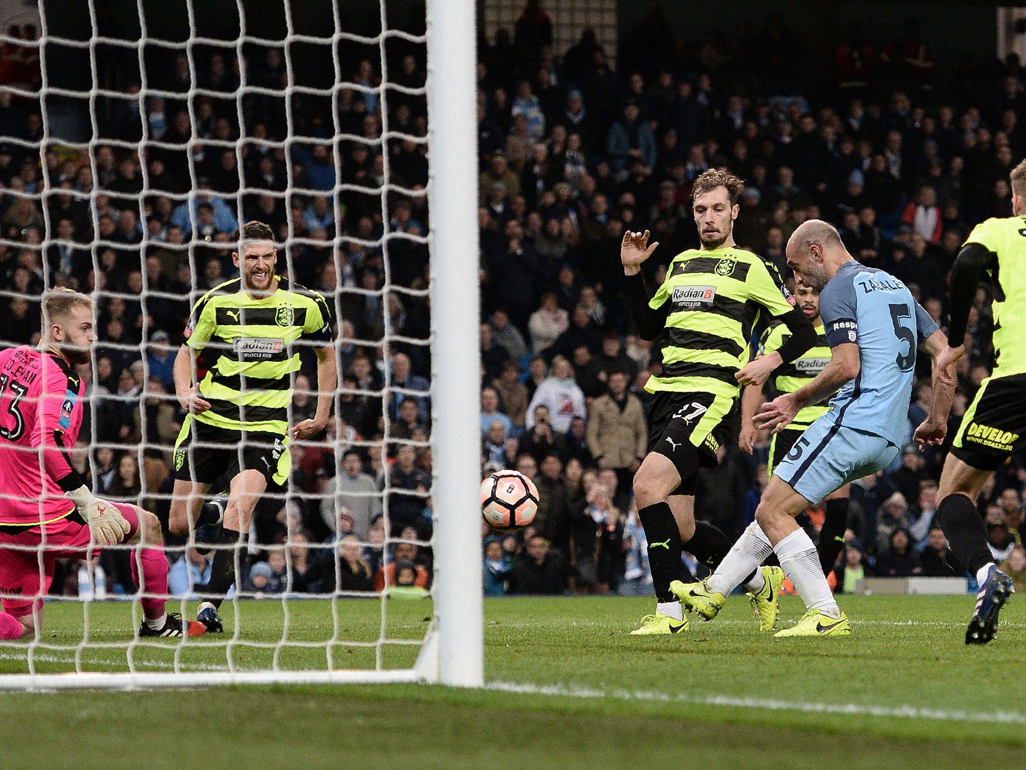 Pablo Zabaleta grabs his side's third goal