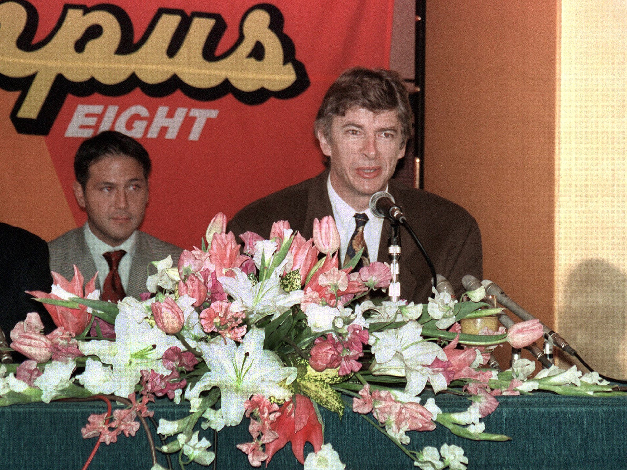 Wenger at his Nagoya Grampus Eight unveiling