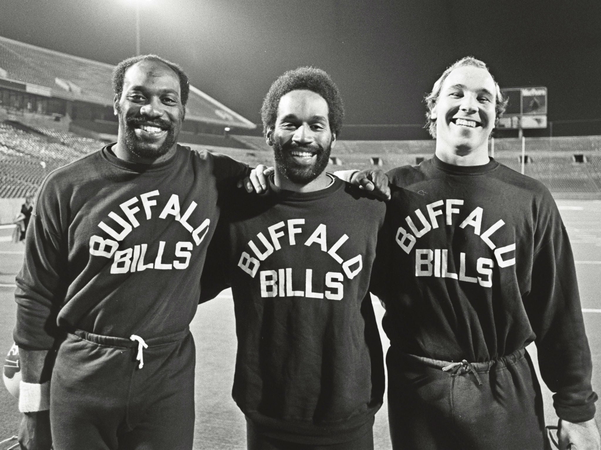 Simpson, centre, at Rich Stadium in 1975