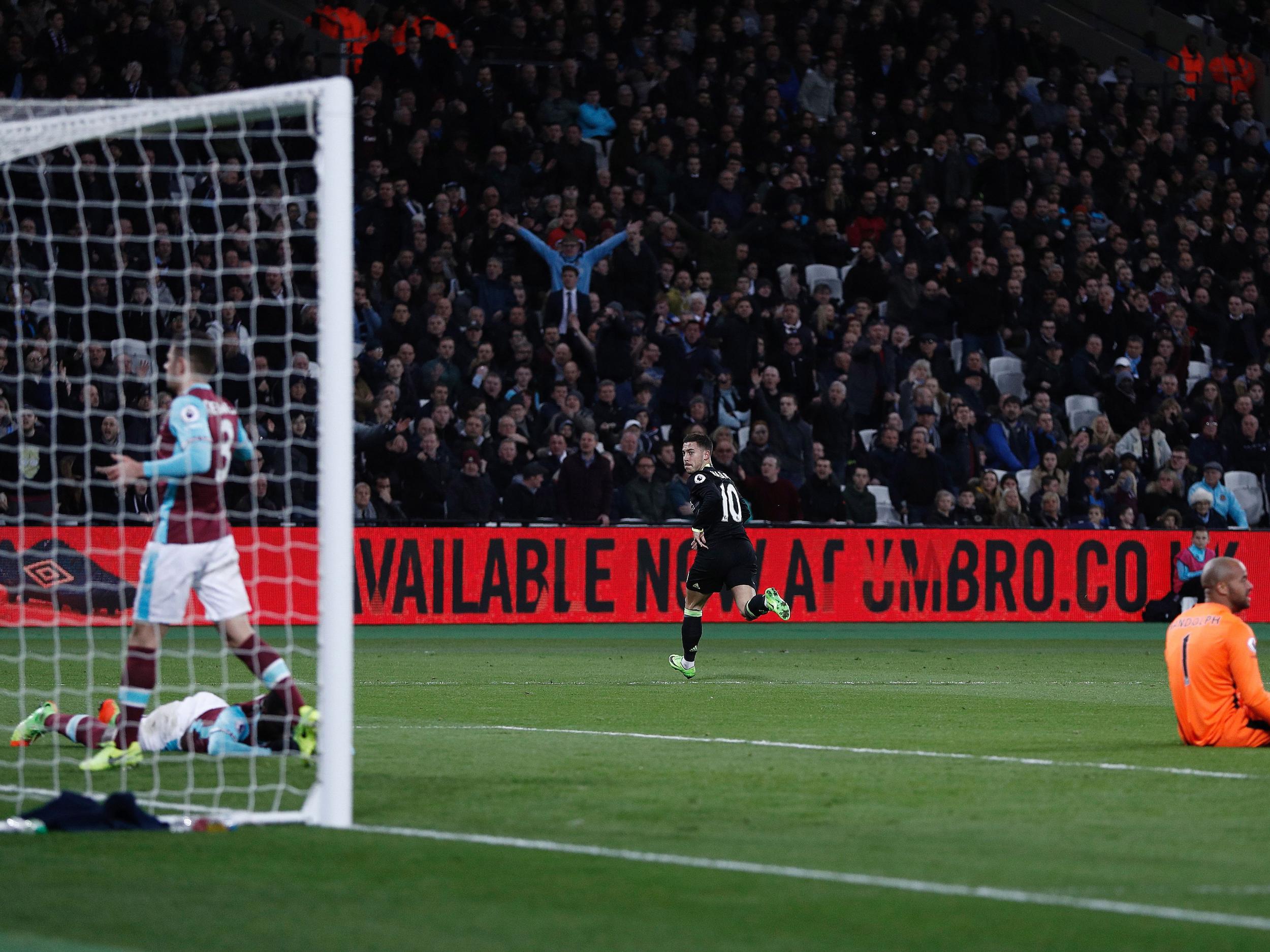 Hazard completed a sublime counter attack for the opener