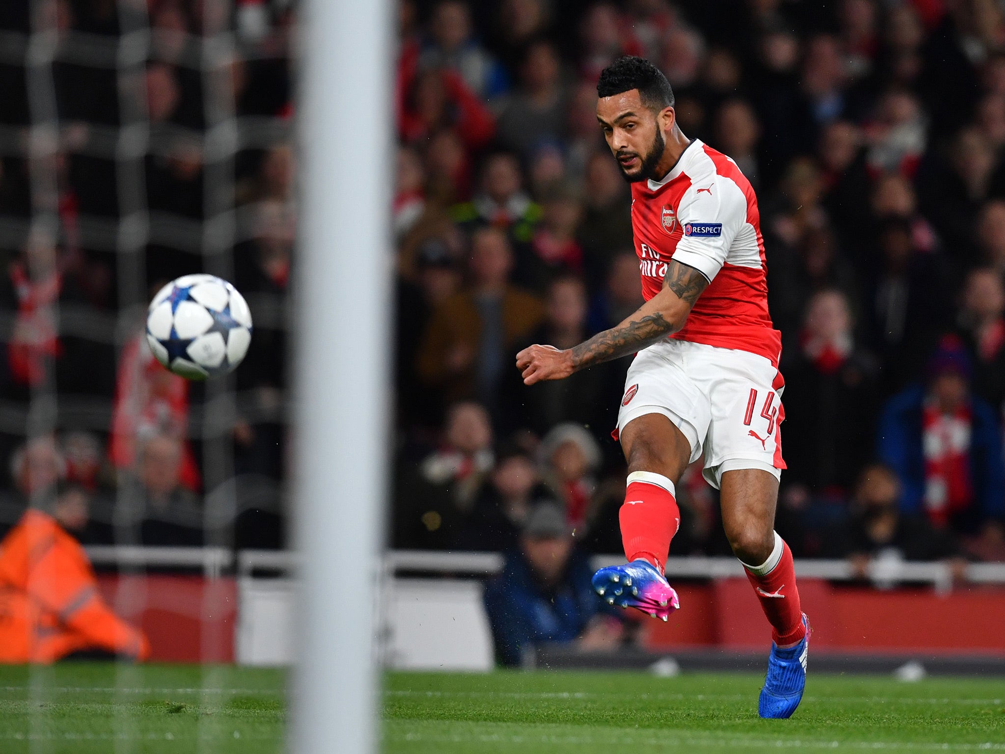 Theo Walcott opened the scoring with a strike into the roof of the net