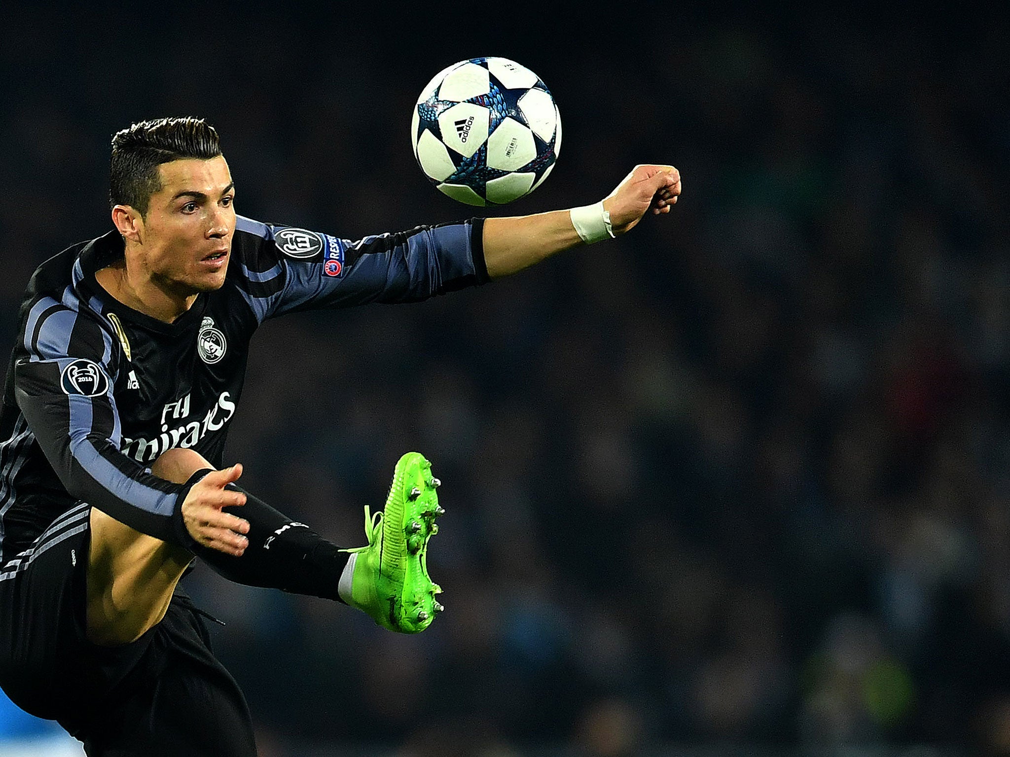 Ronaldo in action for Real Madrid against Napoli