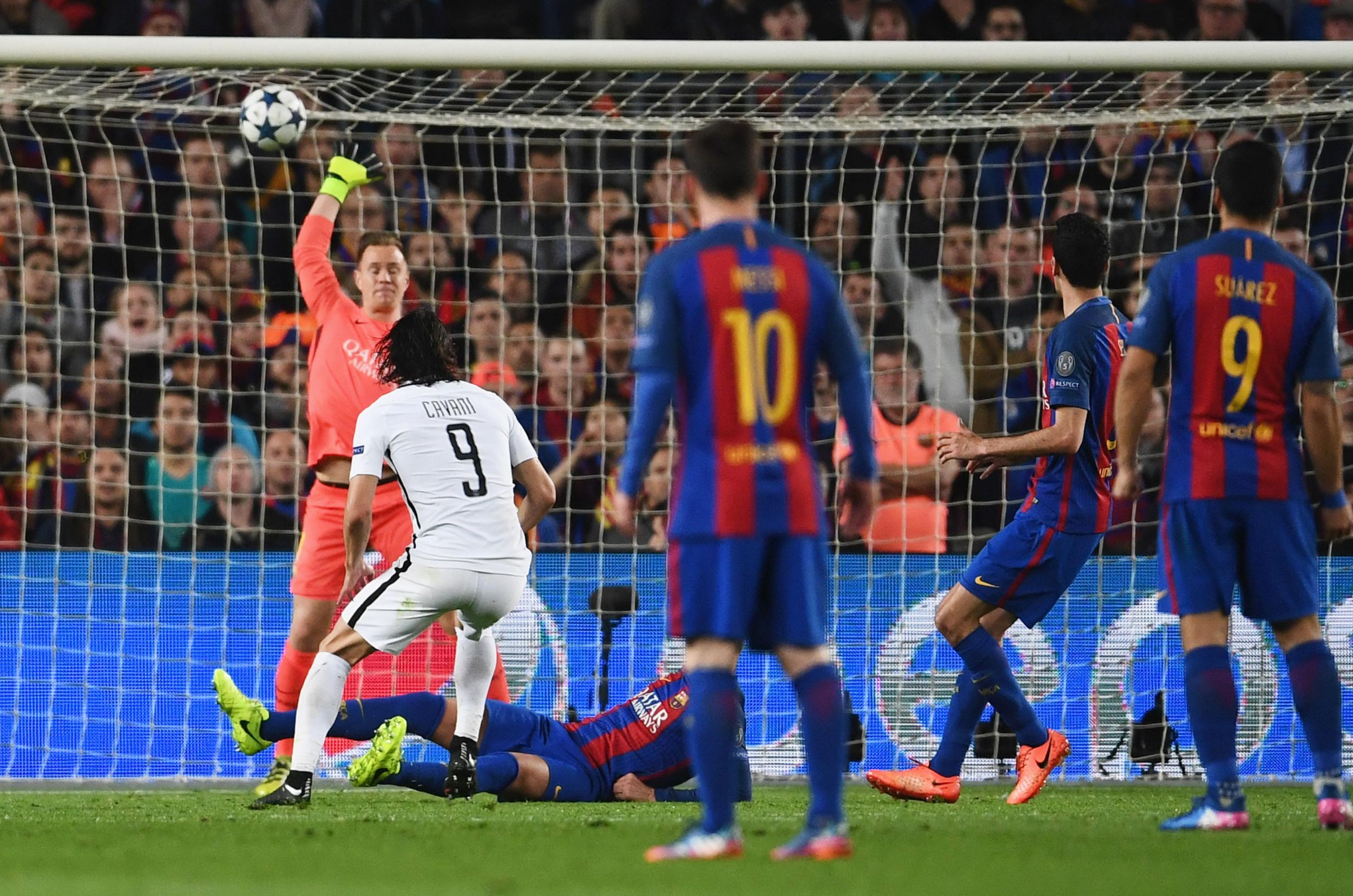 However, when Edinson Cavani grabbed a vital away goal for the visitors, Barca's hopes looked lost.