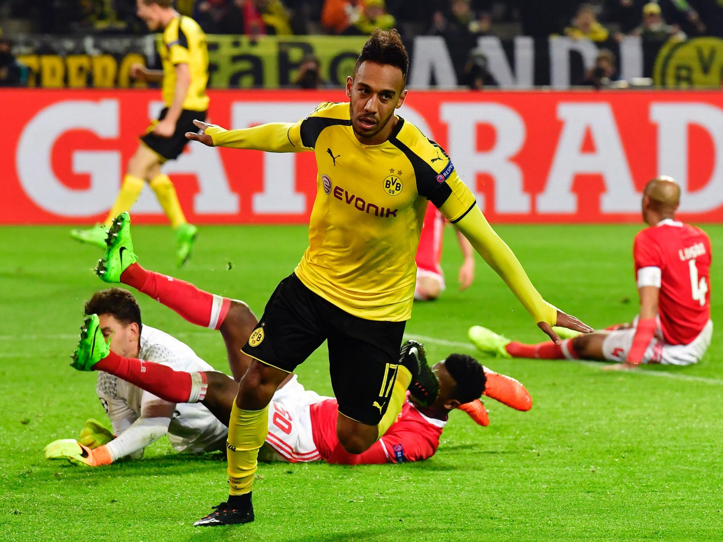 The Gabon international became the fifth African player to score a Champions League hat-trick