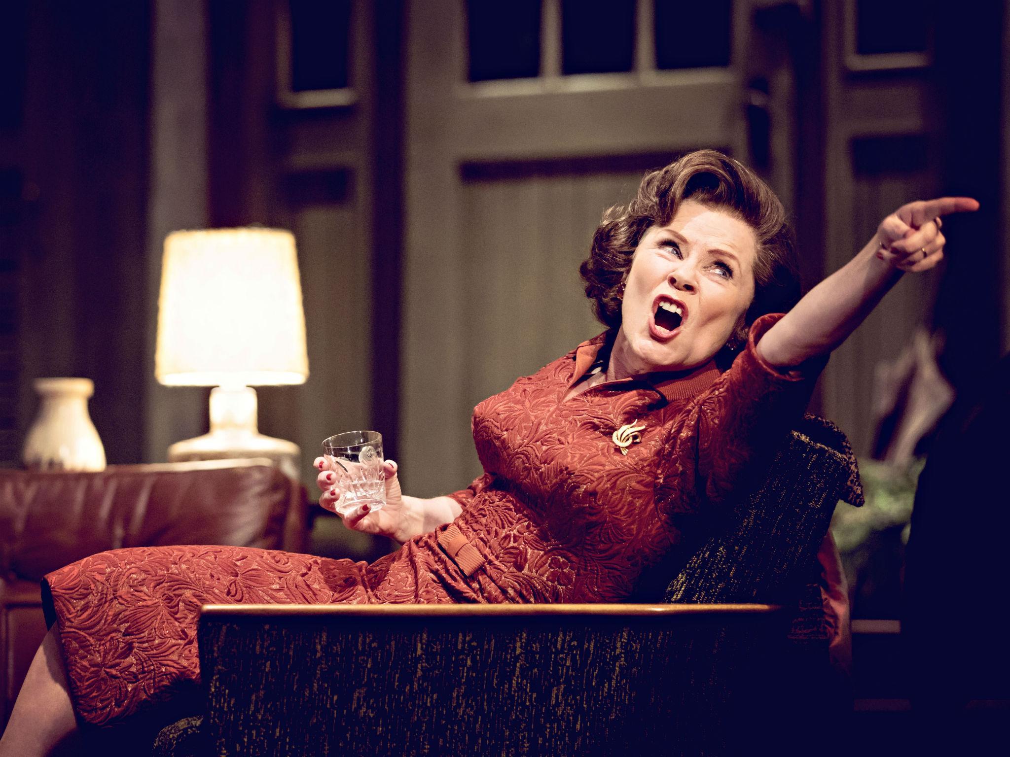 Imelda Staunton as Martha in 'Who's Afraid of Virginia Woolf?' at the Harold Pinter Theatre