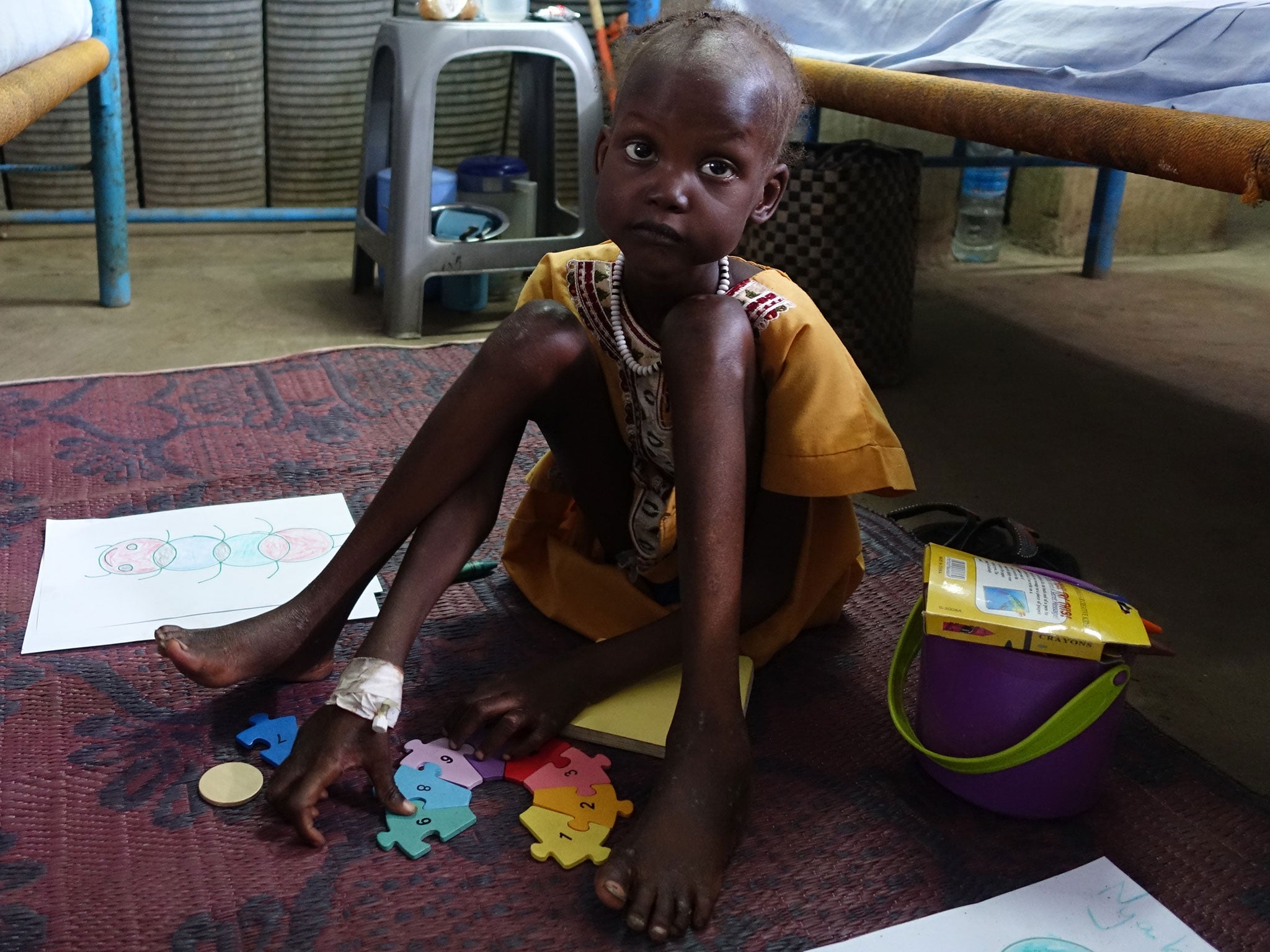 Six-year-old Dalia Mahmoun is one of more than a quarter of a million of children starving in South Sudan