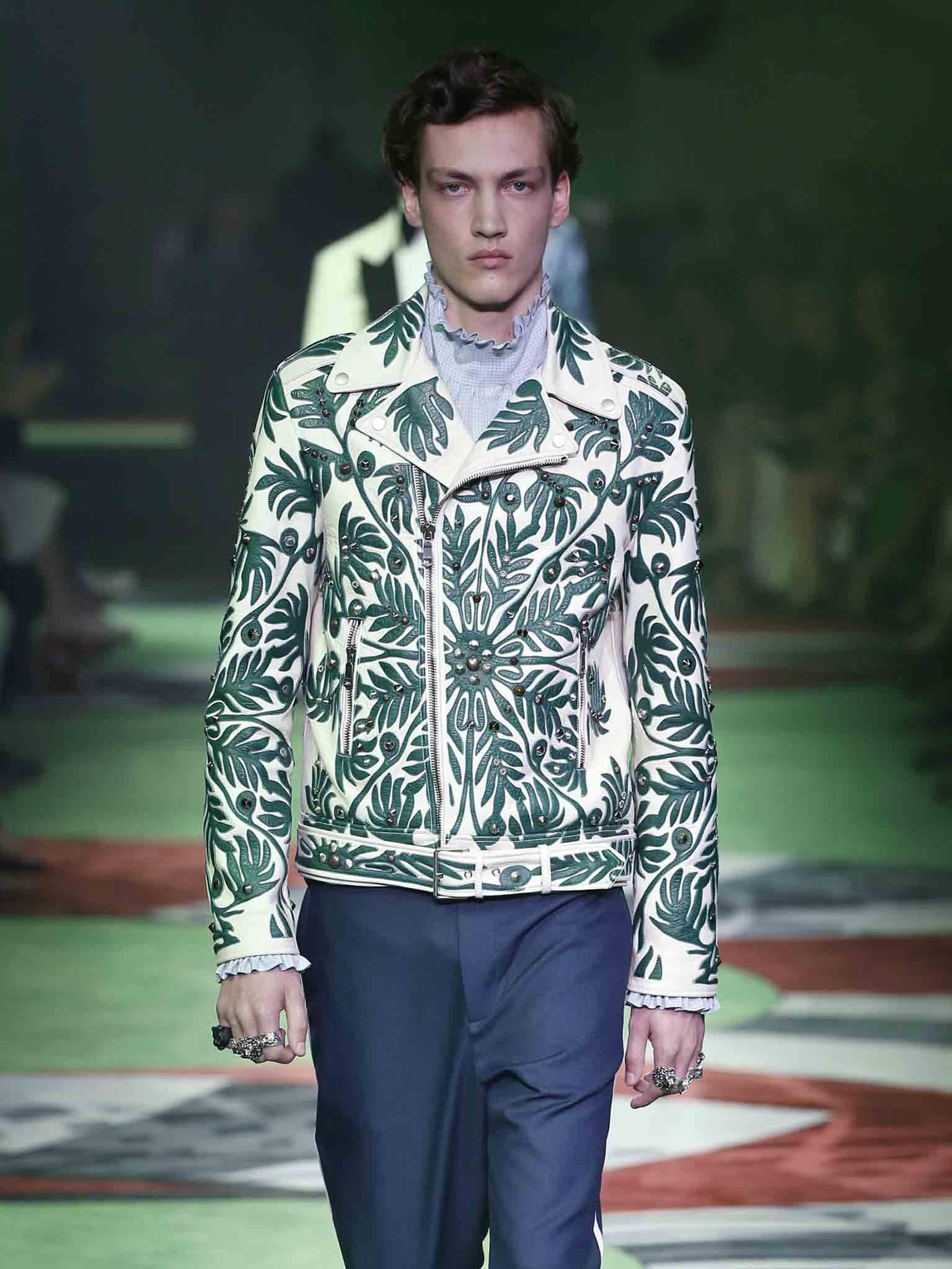 Gucci fully embraced vibrant green this season