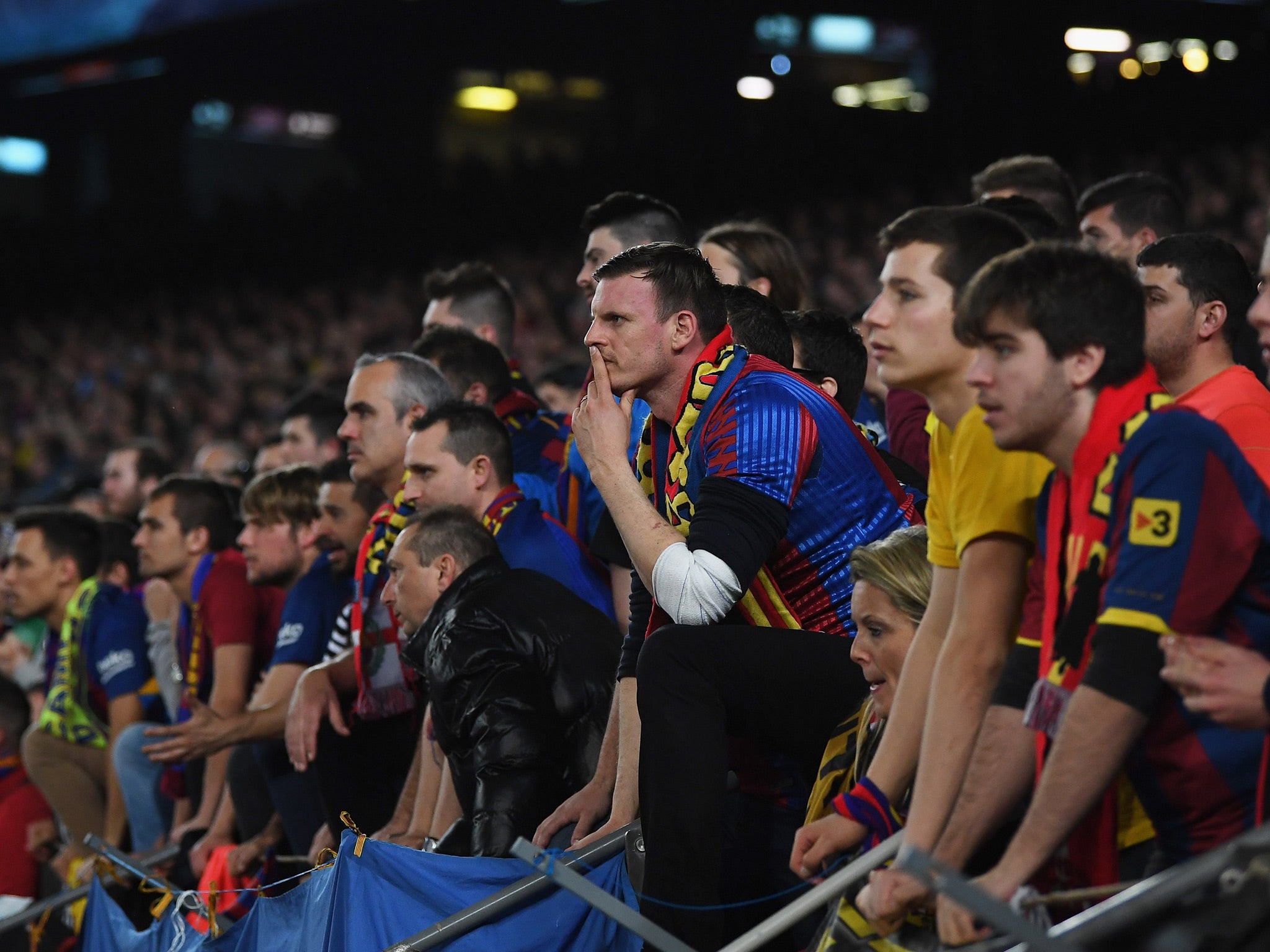 The Nou Camp will have known few atmospheres as tense as that on Wednesday night