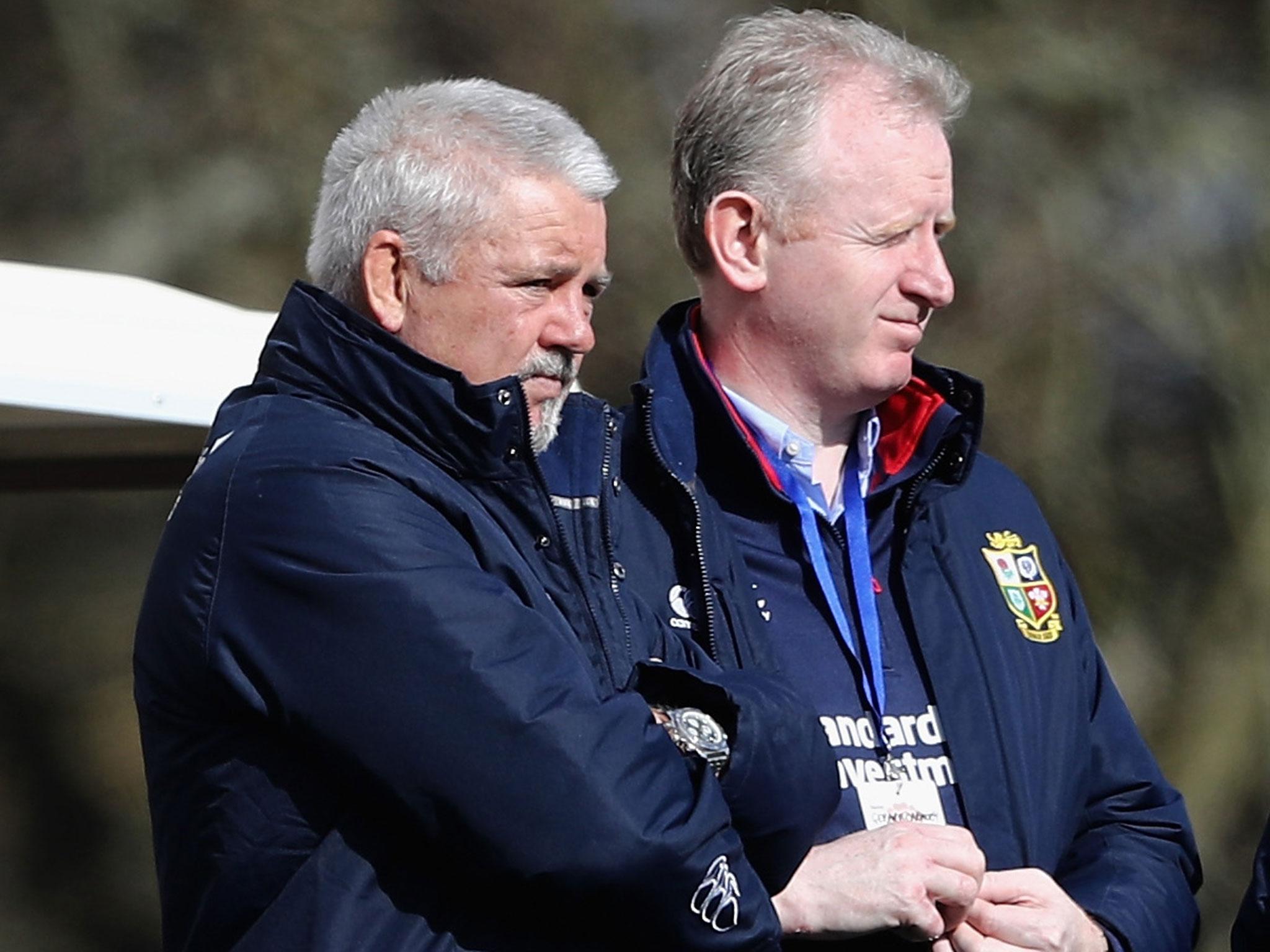 Warren Gatland watched England's training session on Thursday