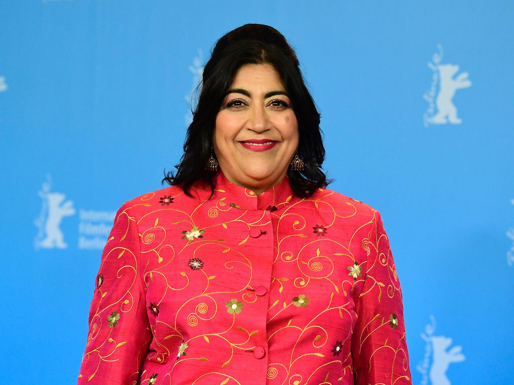 Gurinder Chadha poses for photographers during a photocall for the film 'Viceroys House' in competition at the 67th Berlinale film festival in Berlin