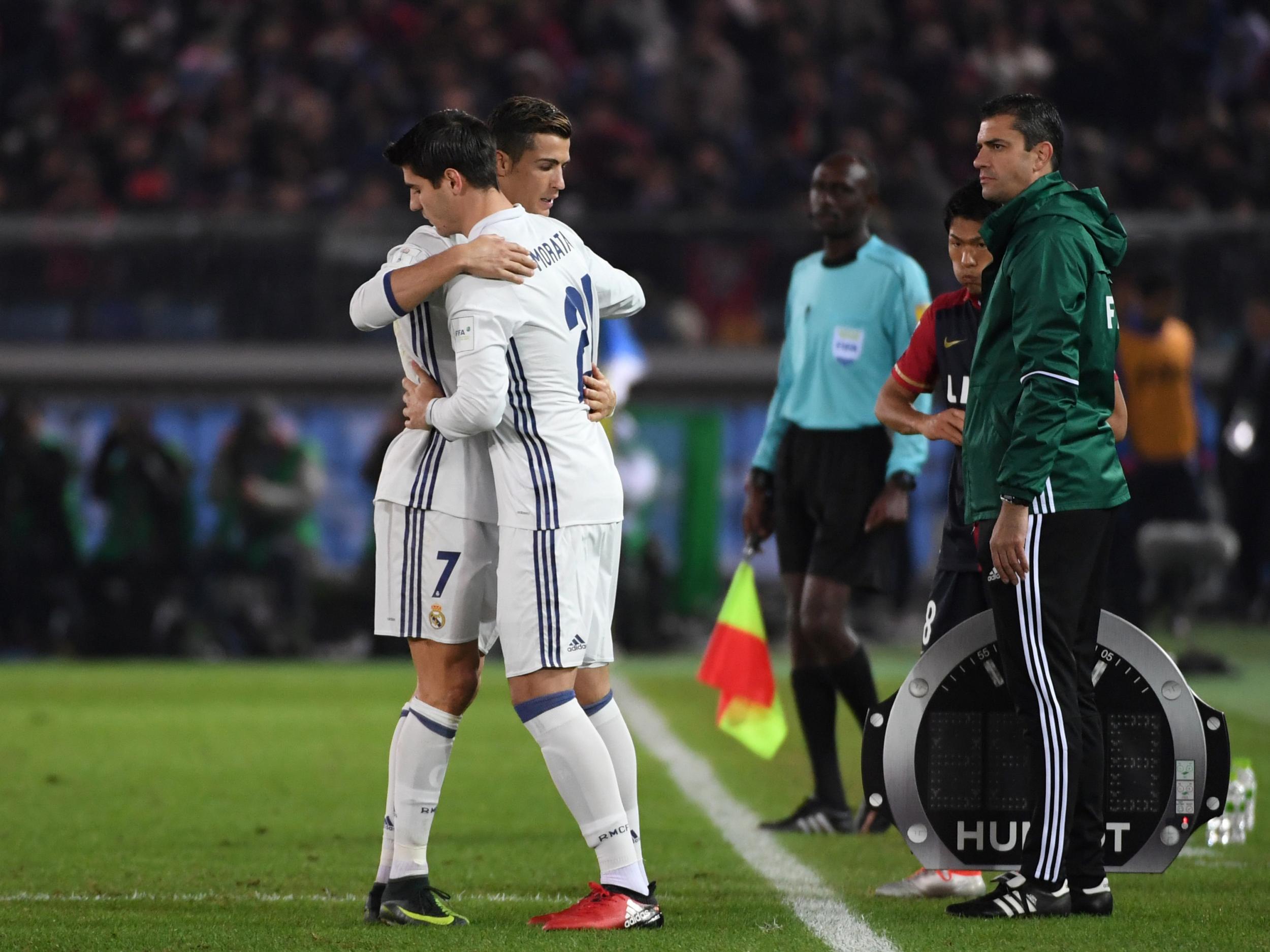 Ronaldo was replaced by Morata as a fourth substitute was used for the first time competitively last year