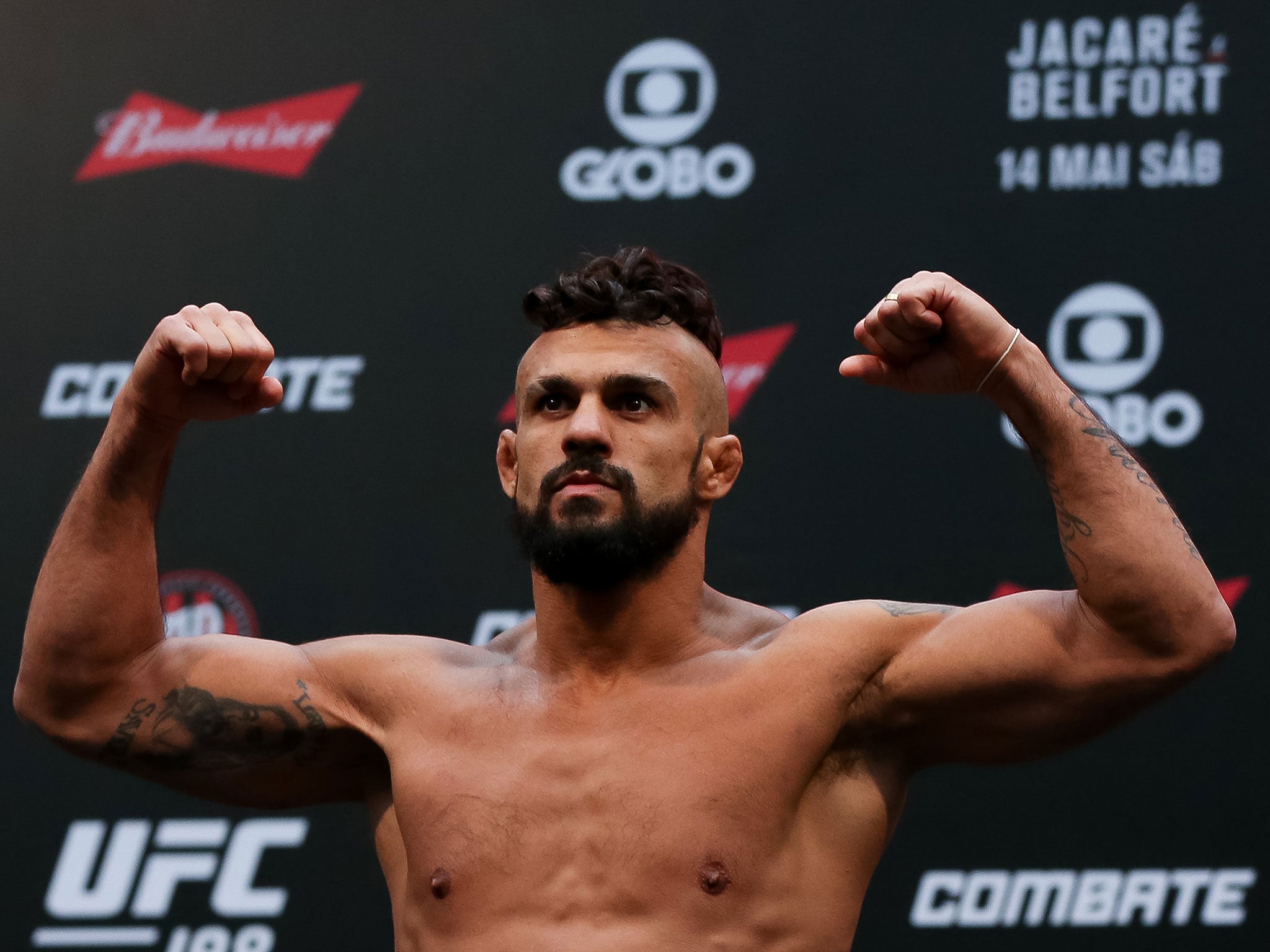 Belfort during last year's UFC 198 weigh-in in Curitiba, Brazil