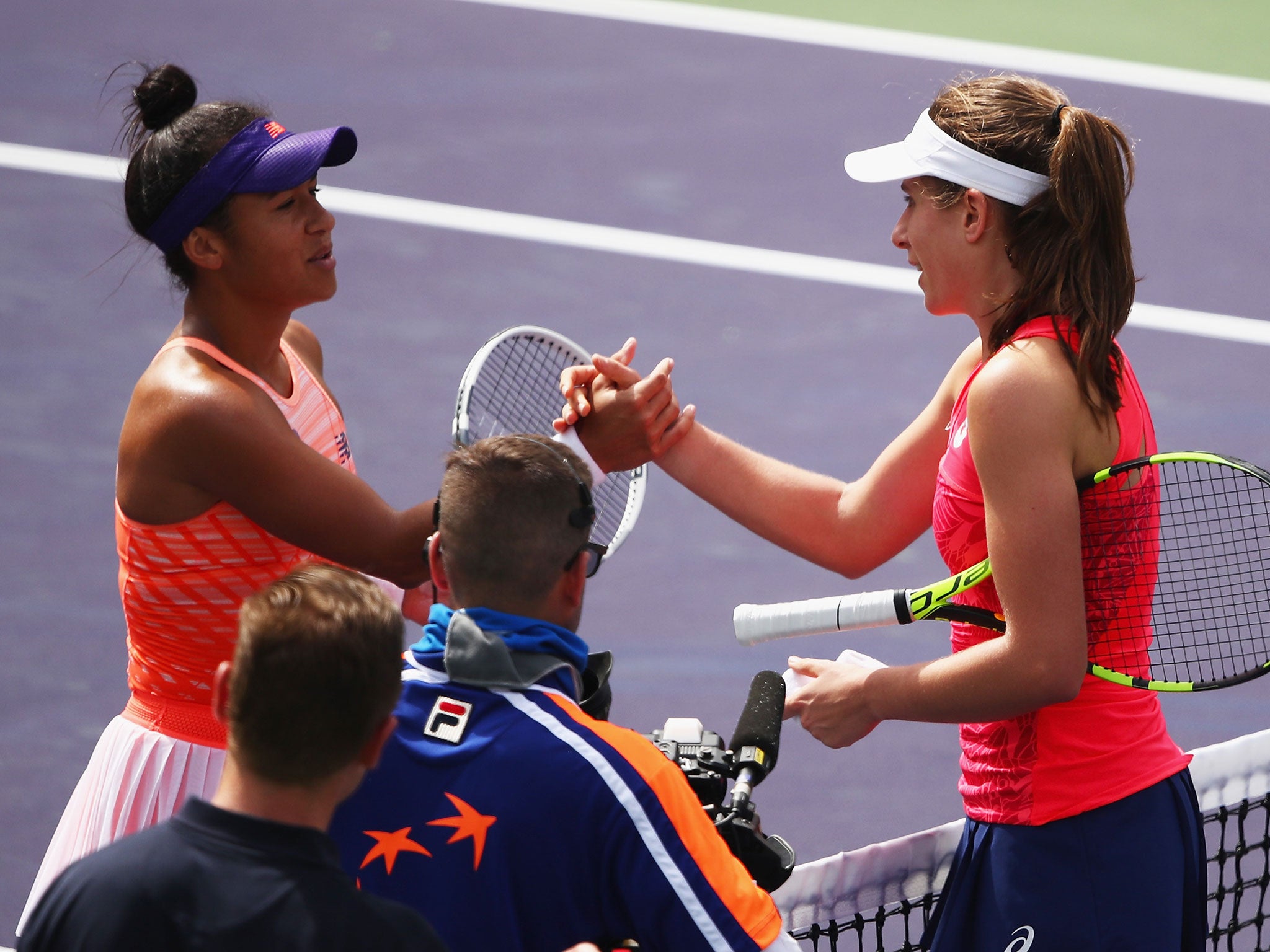 Johanna Konta and Heather Watson shake hands after their showdown