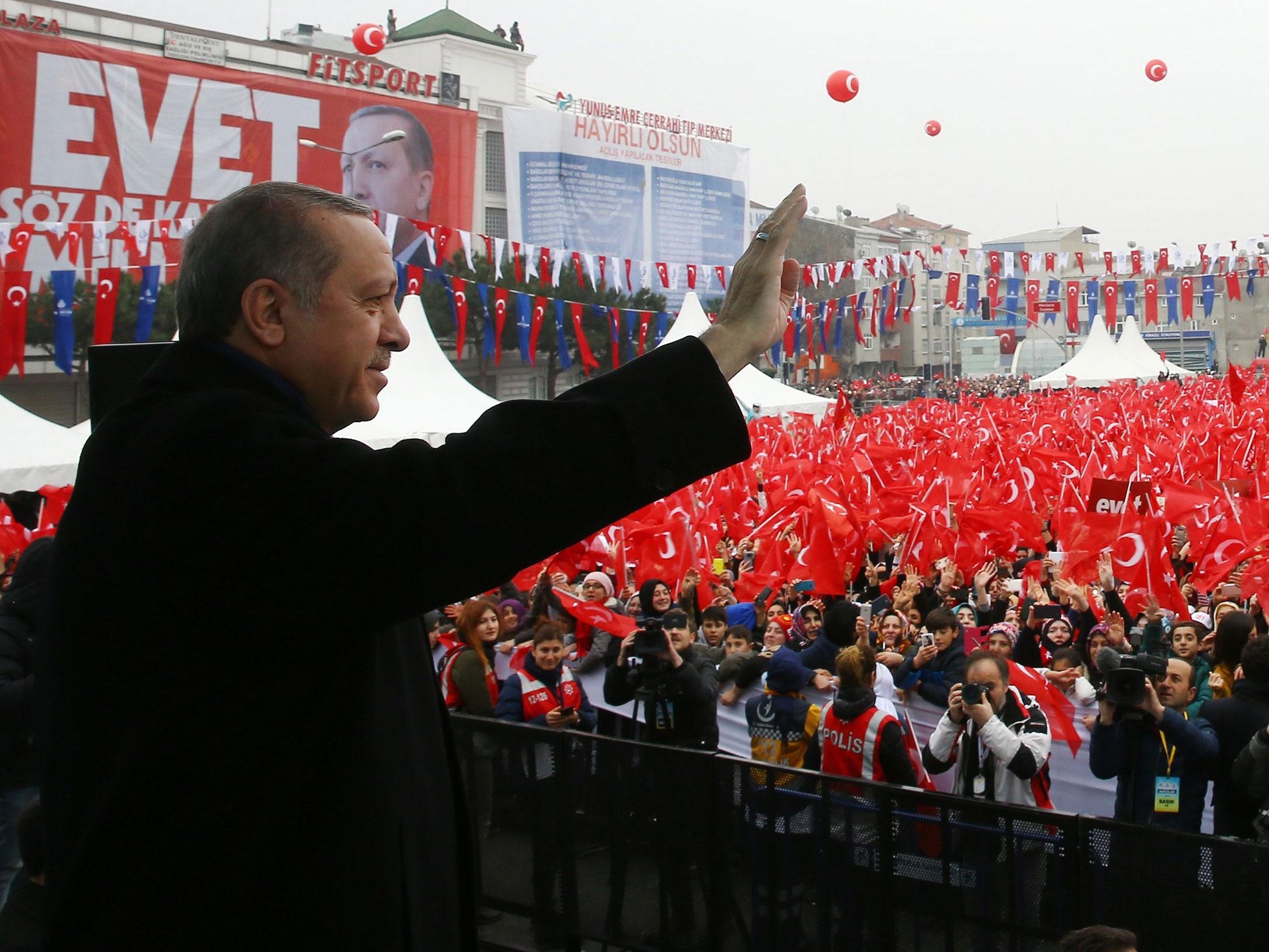 Turkey halted high-level talks with Dutch officials on Monday and closed its airspace to the country’s diplomats, making good on a promise to impose sanctions against the country