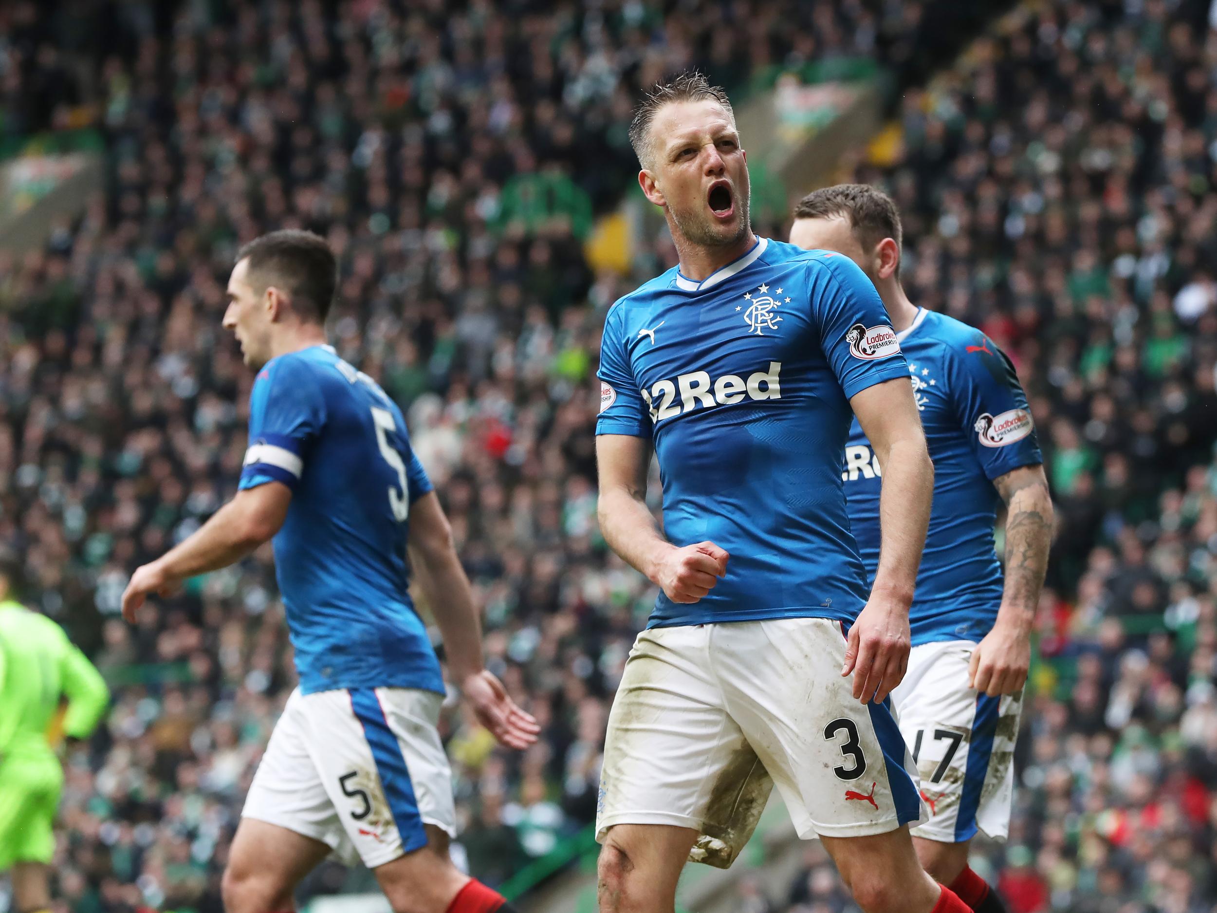 Hill celebrates his late goal