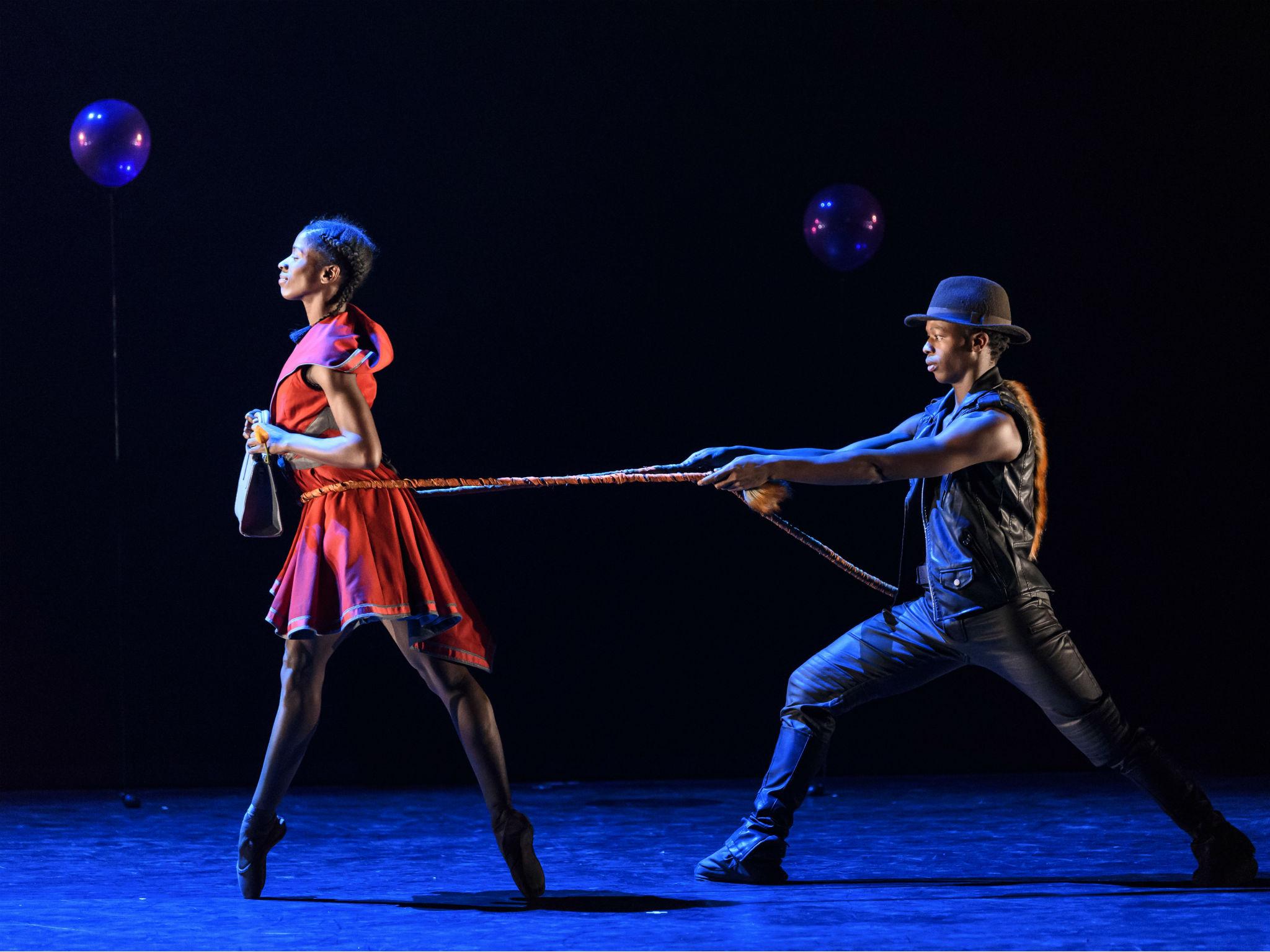 Cira Robinson as Little Red Riding Hood and Mthuthuzeli November as The Wolf in Annabelle Lopez Ochoa’s new work