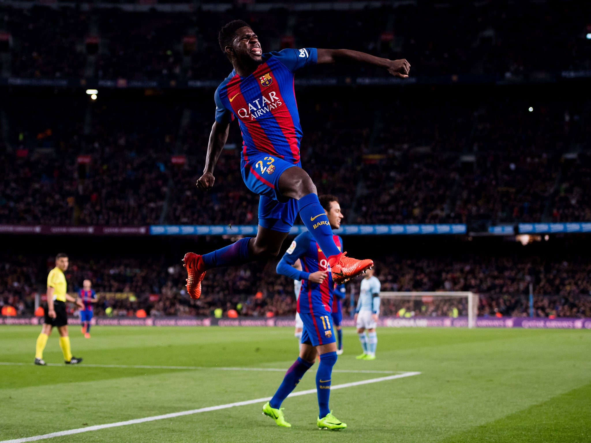 Samuel Umtiti joined Barcelona from Lyon last summer