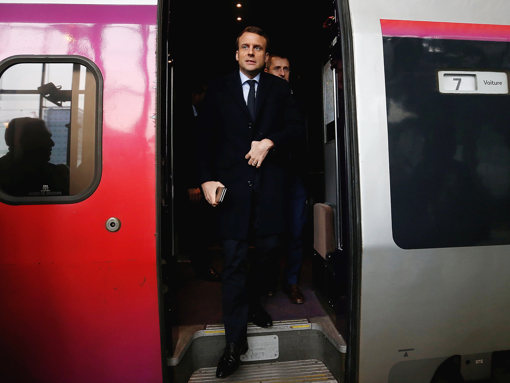 Emmanuel Macron, head of the political movement En Marche!