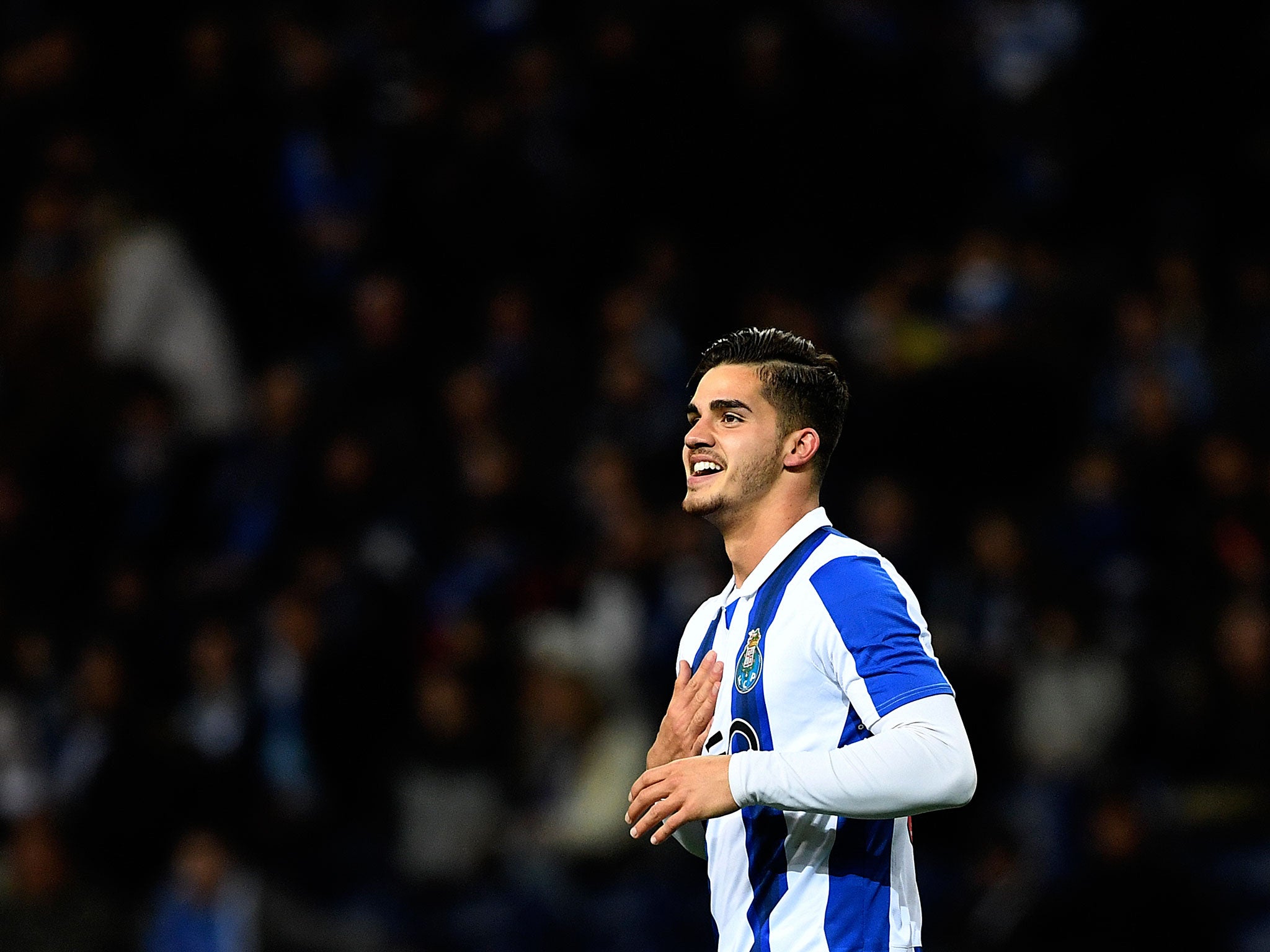 Andre Silva celebrates scoring for FC Porto