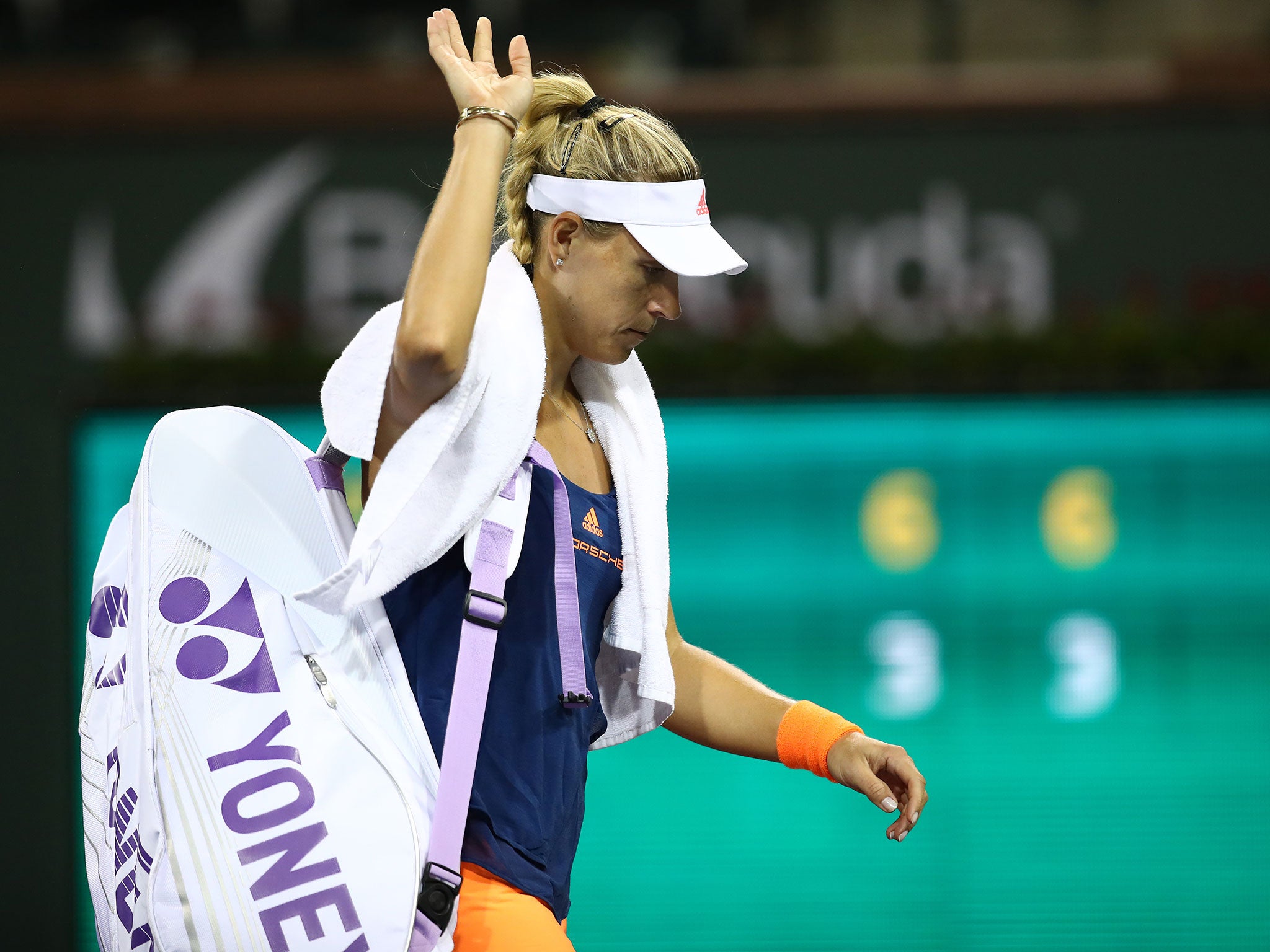 Angelique Kerber was knocked out at Indian Wells by Elena Vesnina