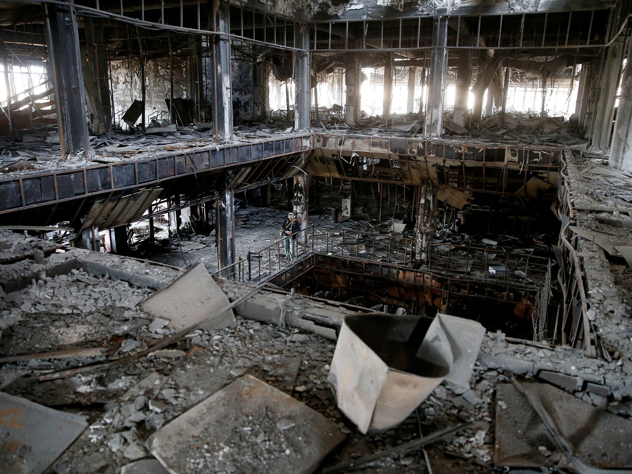 General view of the library of the University of Mosul, burned and destroyed during the battle with Islamic State militants, in Iraq (Reuters)