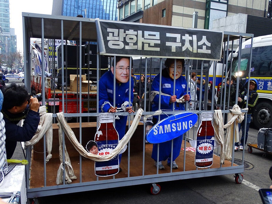 Protestors in South Korea calling for punishment