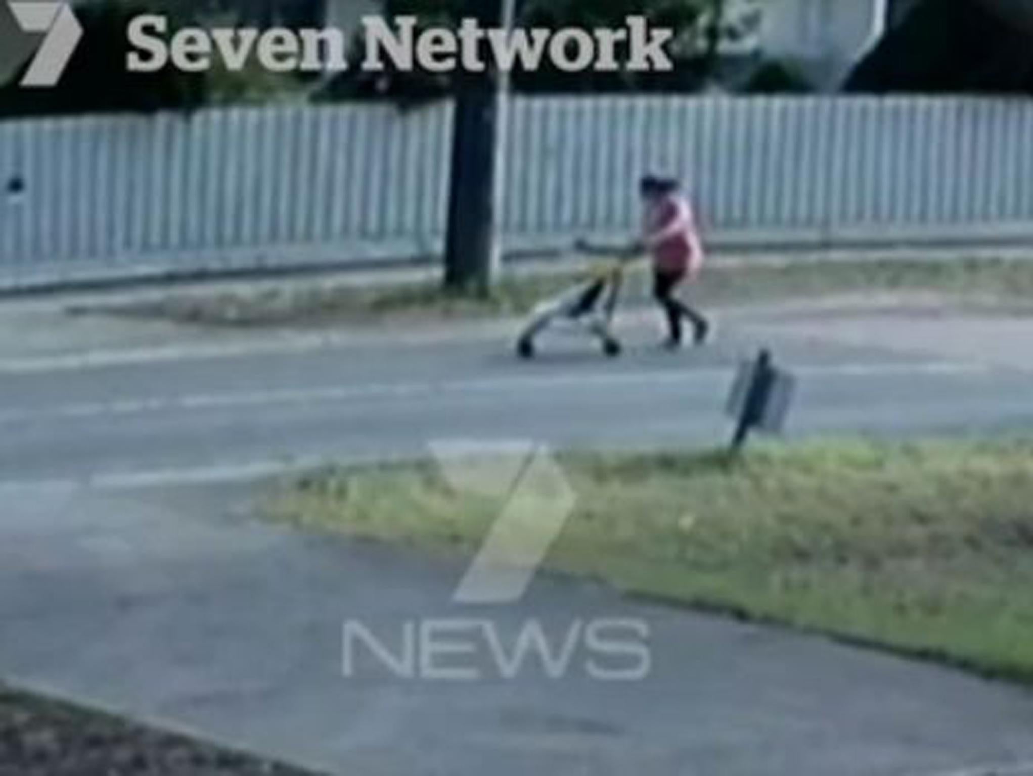 CCTV footage of Sofina Nikat walking to the park with her daughter Sanaya Sahib