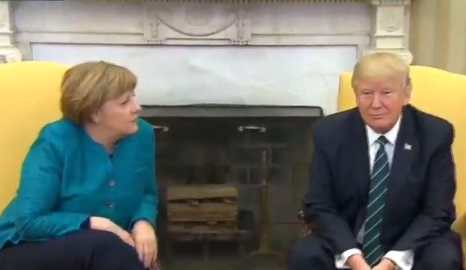 Angela Merkel and Donald Trump at the White House