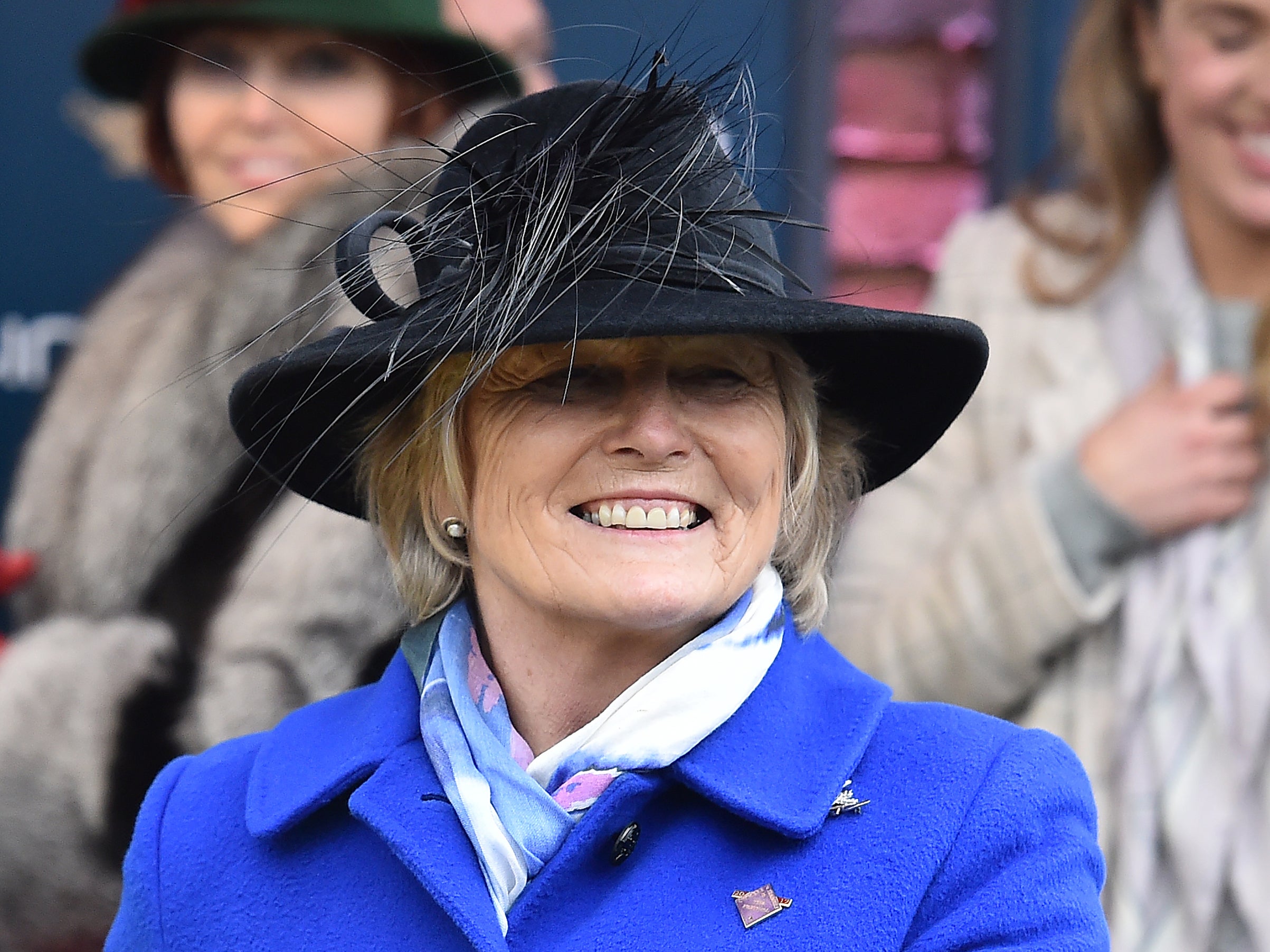 Harrington celebrates after winning the Gold Cup with her runner Sizing John