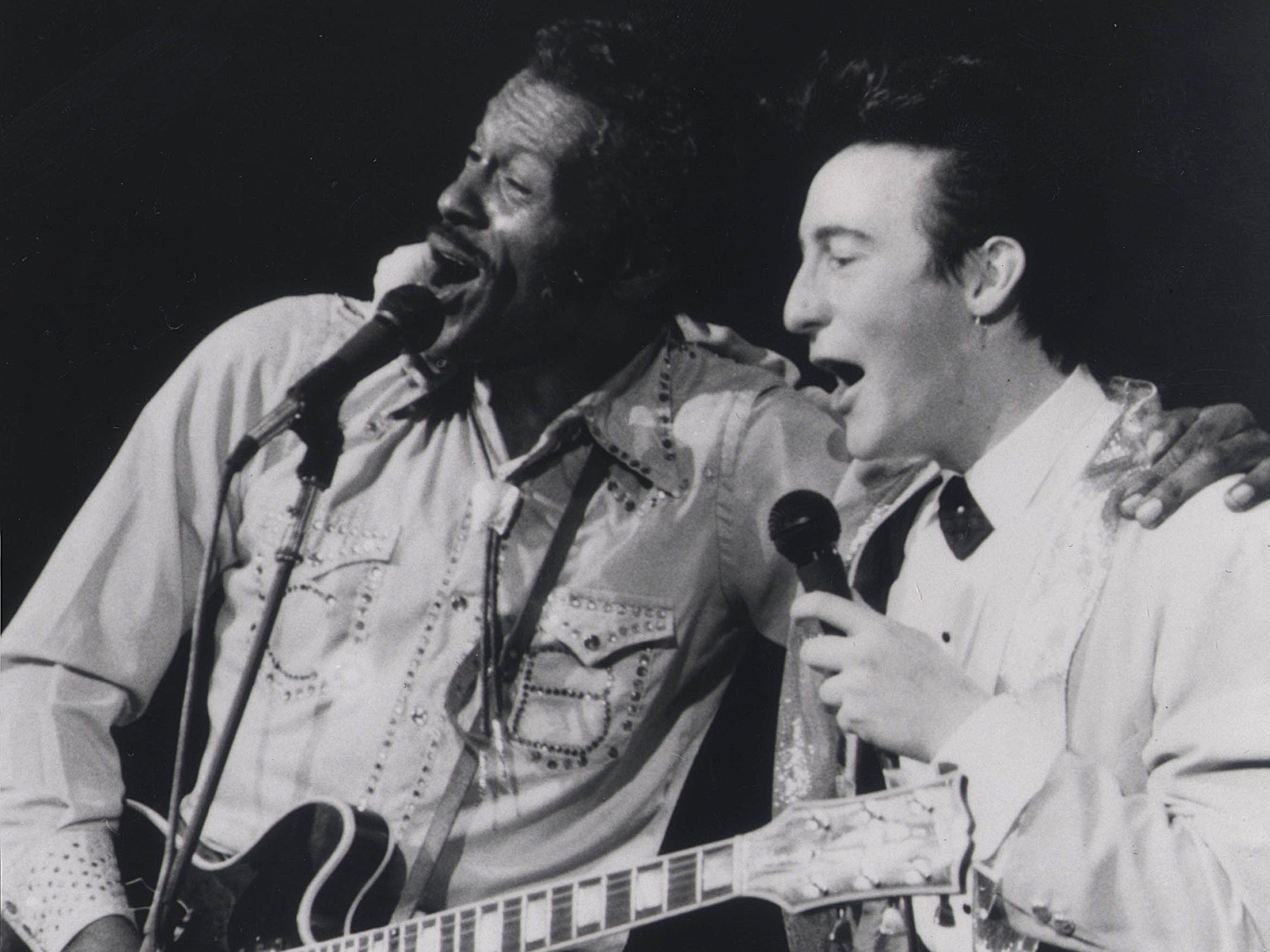 Chuck Berry with Julian Lennon in 1987