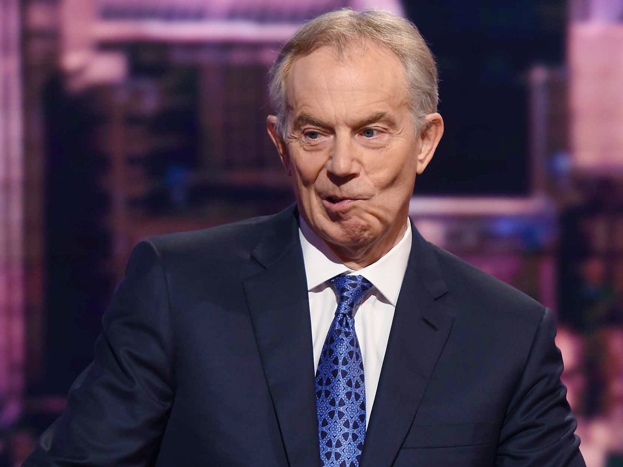 Tony Blair said he did not think a left-wing platform could win