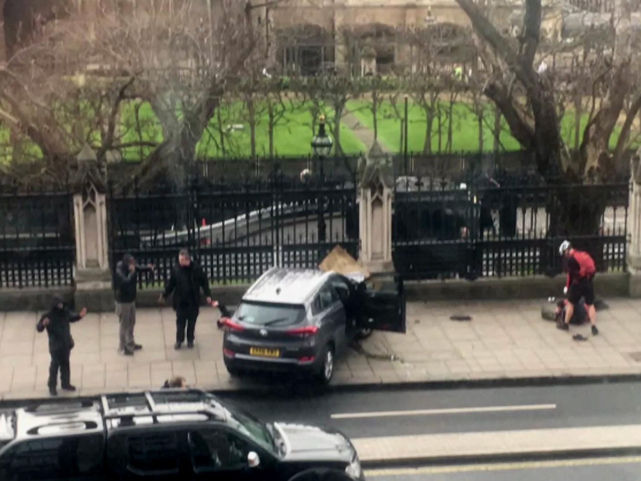 Images posted to Twitter appear to show the car involved in the attack