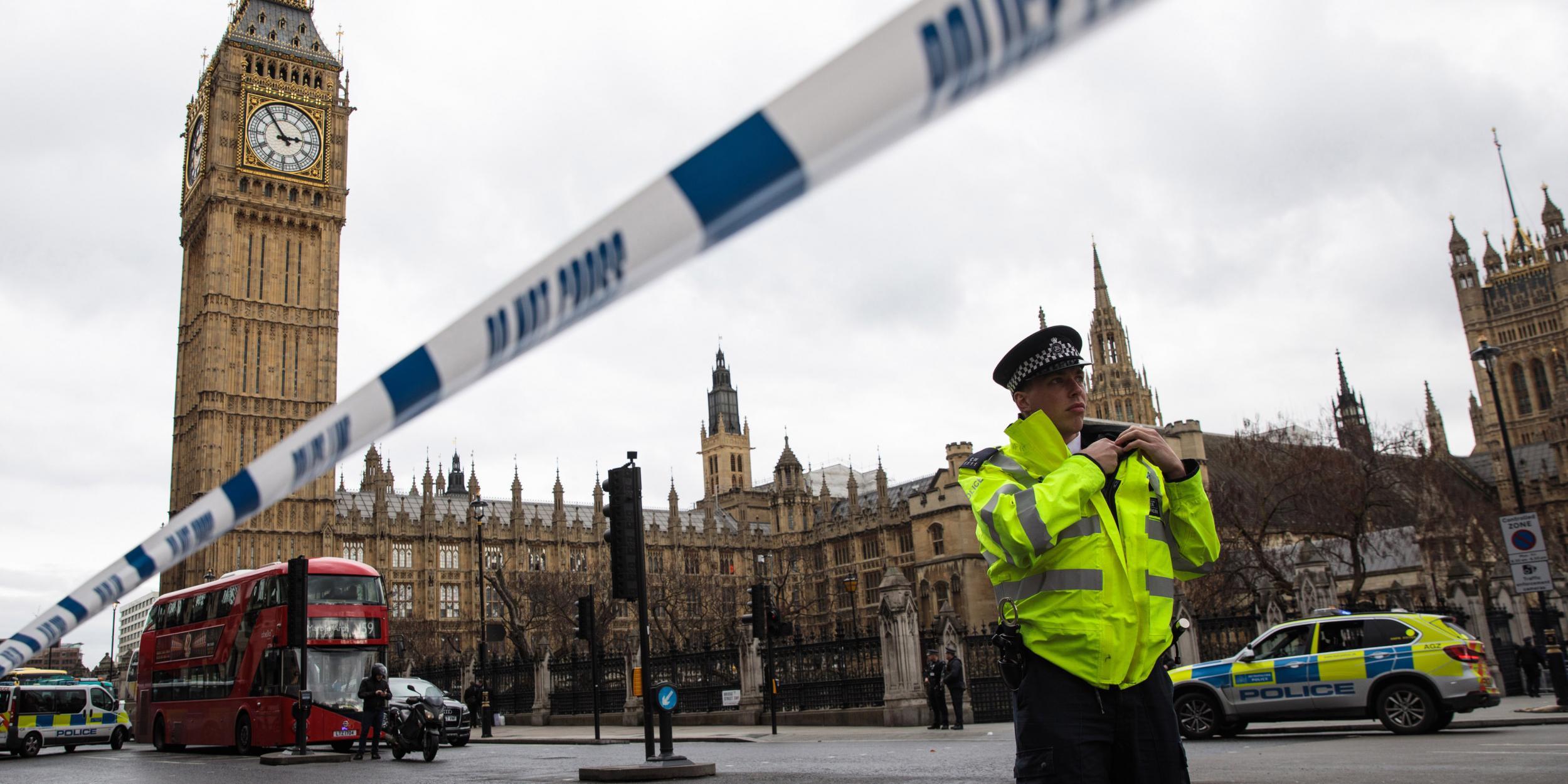 Witnesses said people either jumped or were knocked over the side of the bridge as the car mounted the pavement