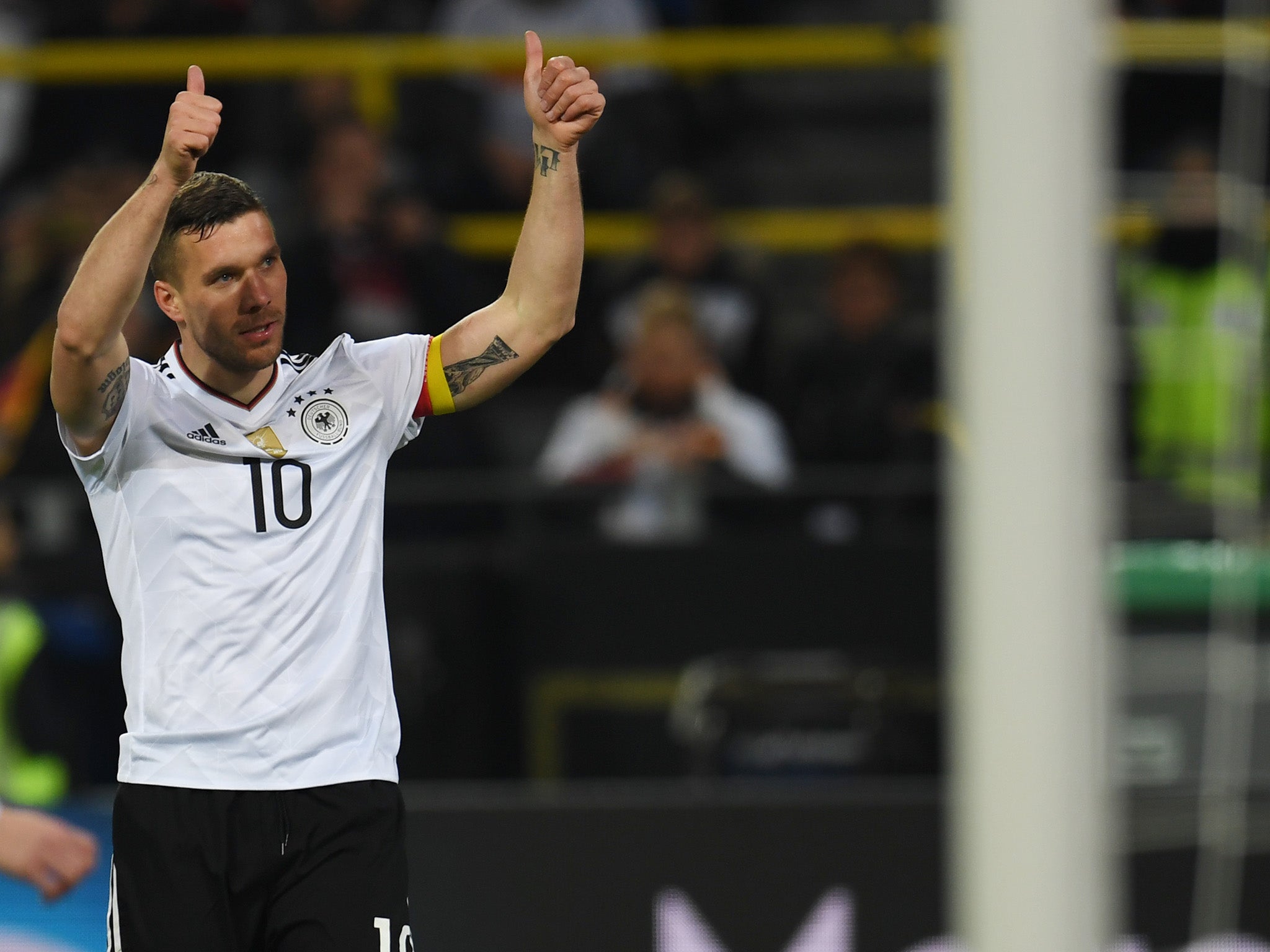 Podolski played in his last ever international match (AFP/Getty )