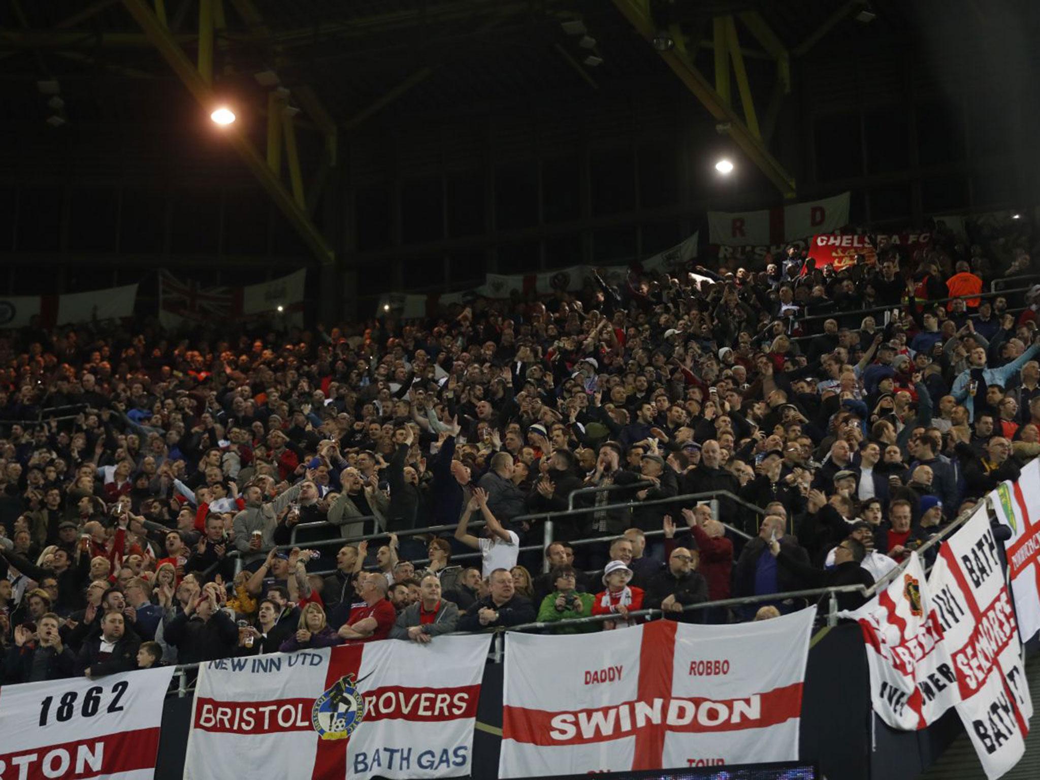 England fans have been criticised for chanting a disgraceful song in reference to the First and Second World Wars