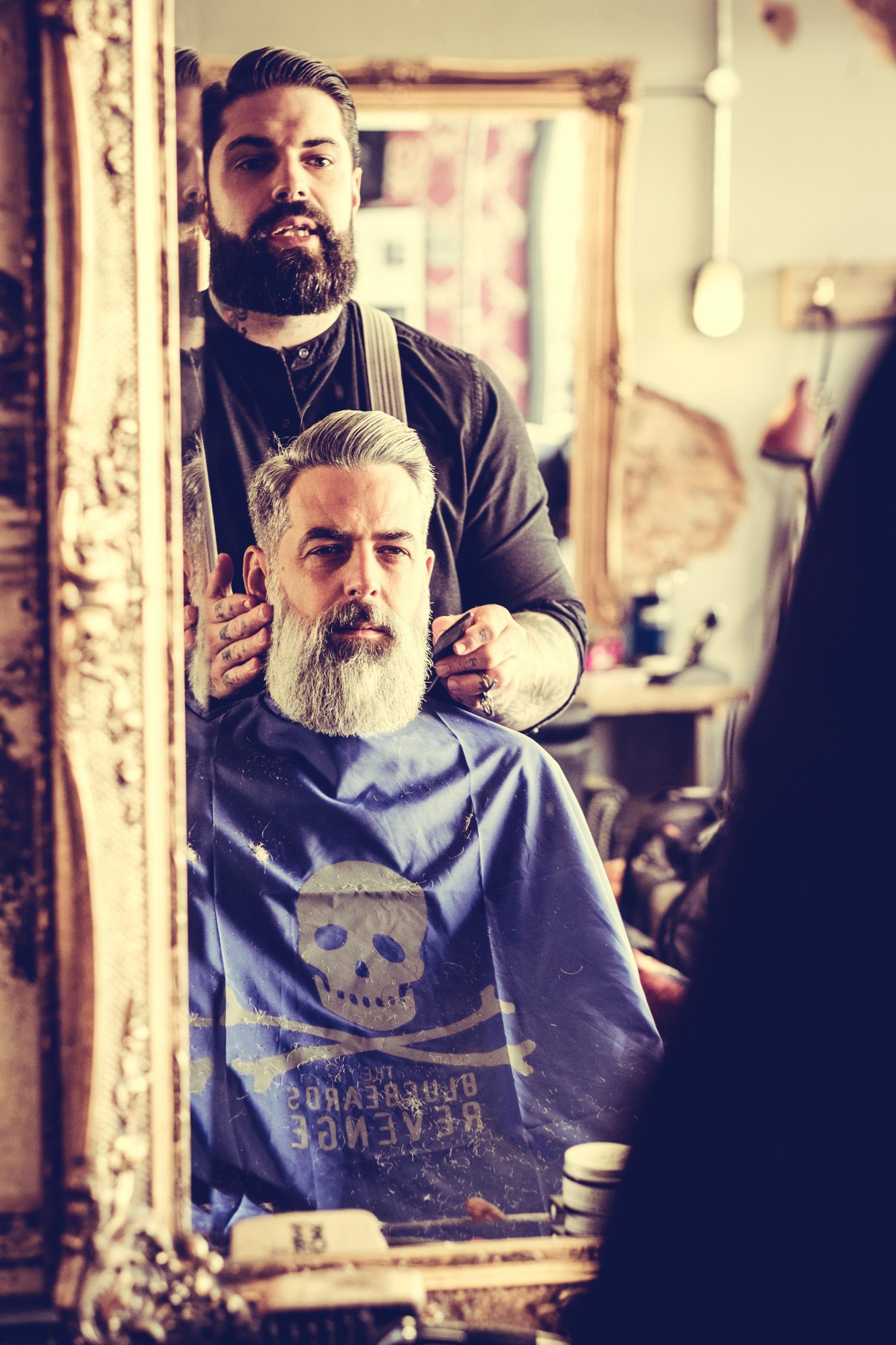 Chapman in his Torquay barbershop (Tom Chapman for The Bluebeard's Revenge)