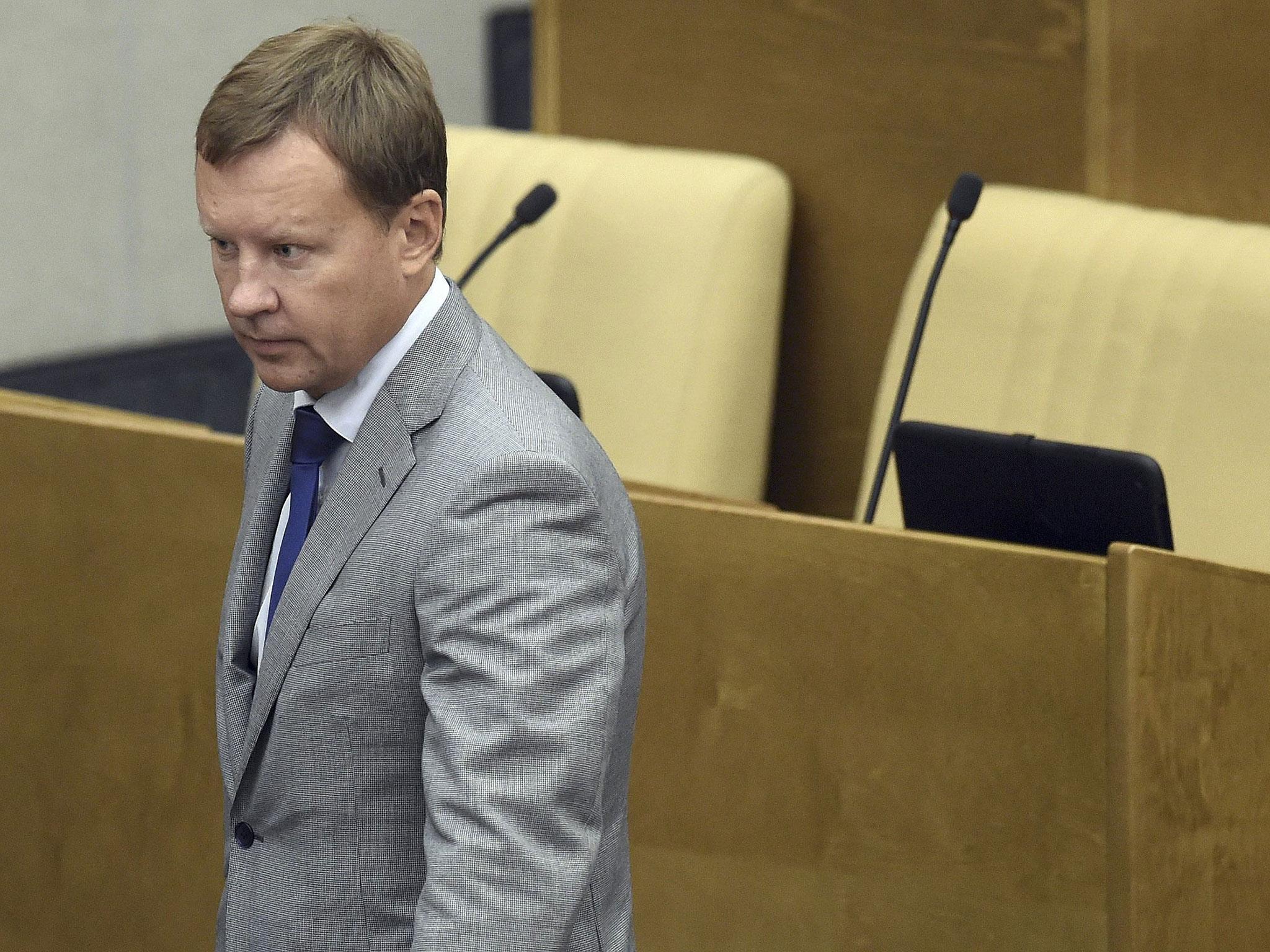 Russian lawmaker Denis Voronenkov during a session at the State Duma, the lower house of parliament, in Moscow, Russia, 15 September, 2015