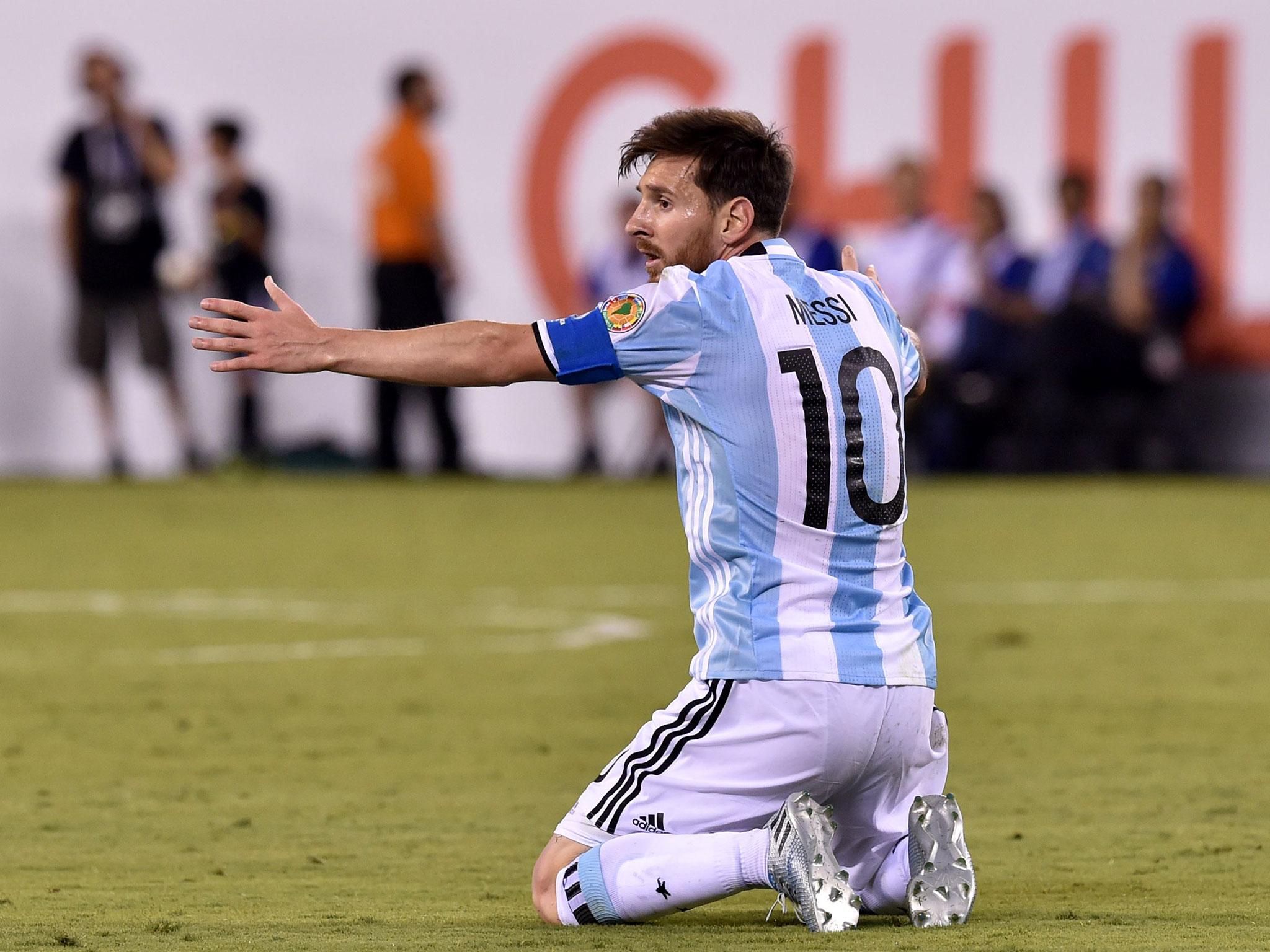 Lionel Messi during the Copa America final against Chile