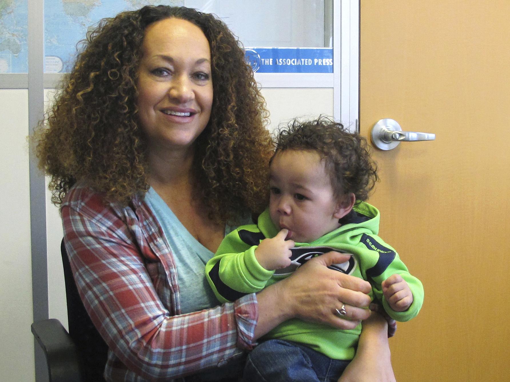 Rachel Dolezal with her son, Langston