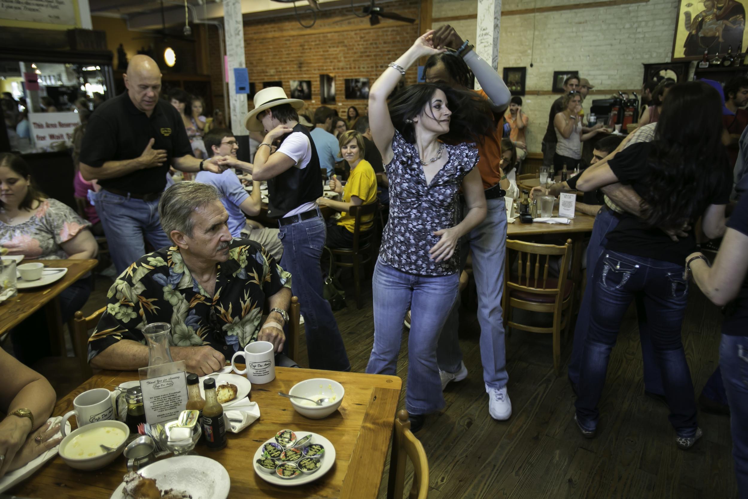 Floor show: dancing up a storm at Cafe des Amis (Louisiana Office of Tourism)