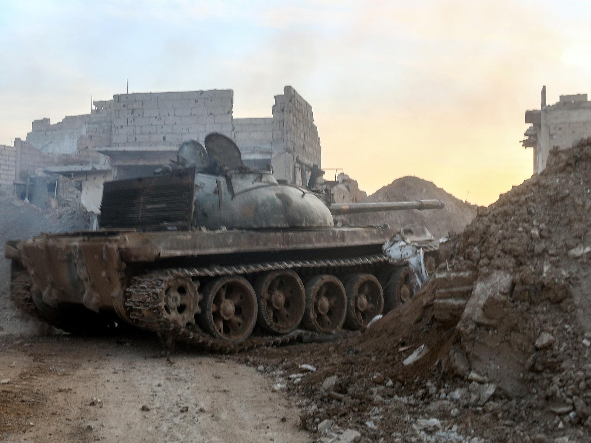 Opposition forces members clash with Assad regime forces in Jobar and Qabun district of Damascus