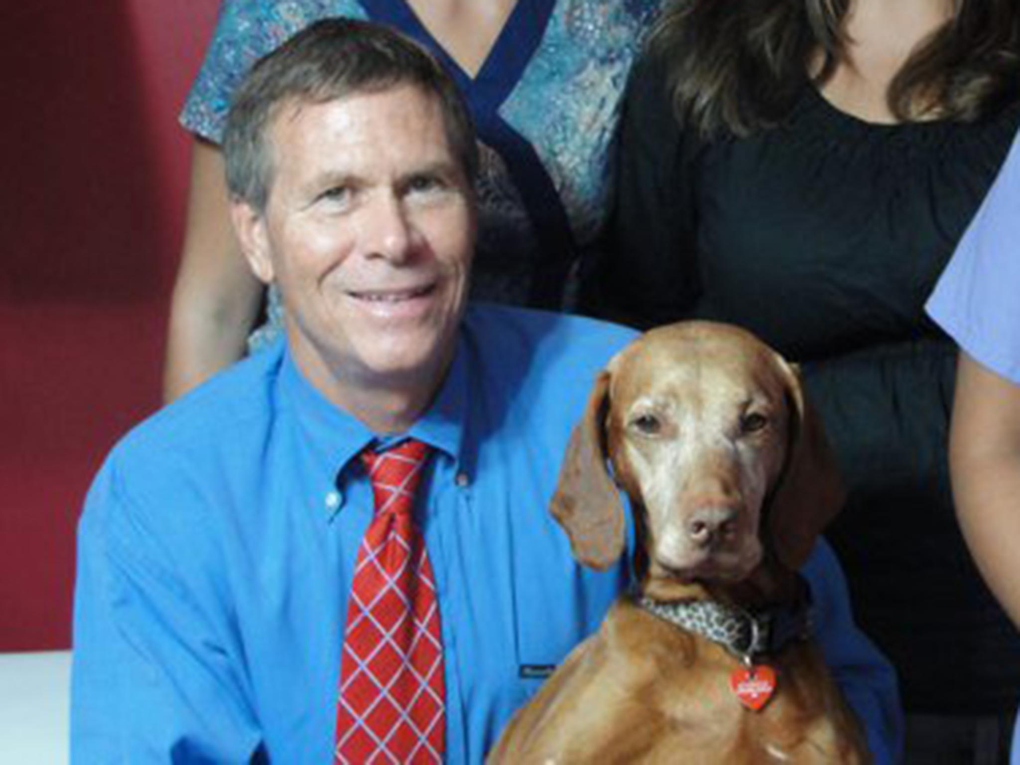 Michael Whalen pictured with his dog, Allie