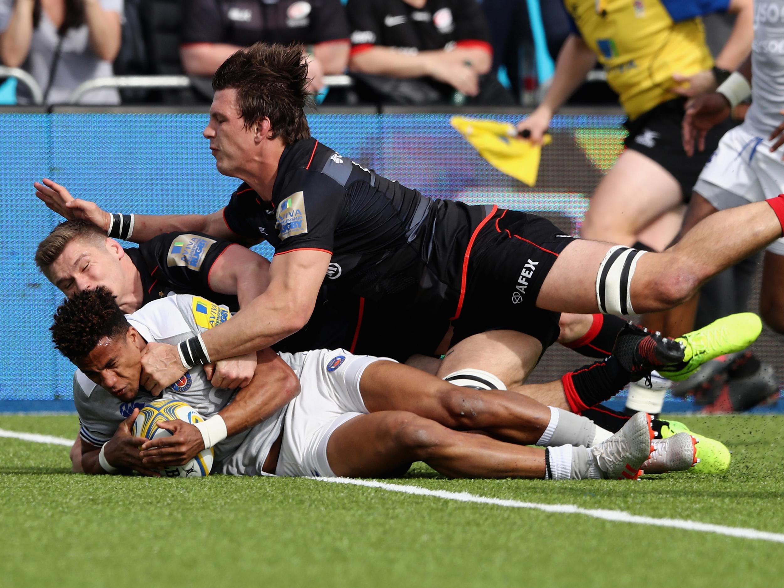 Anthony Watson scored Bath's only try on his return from Six Nations duty