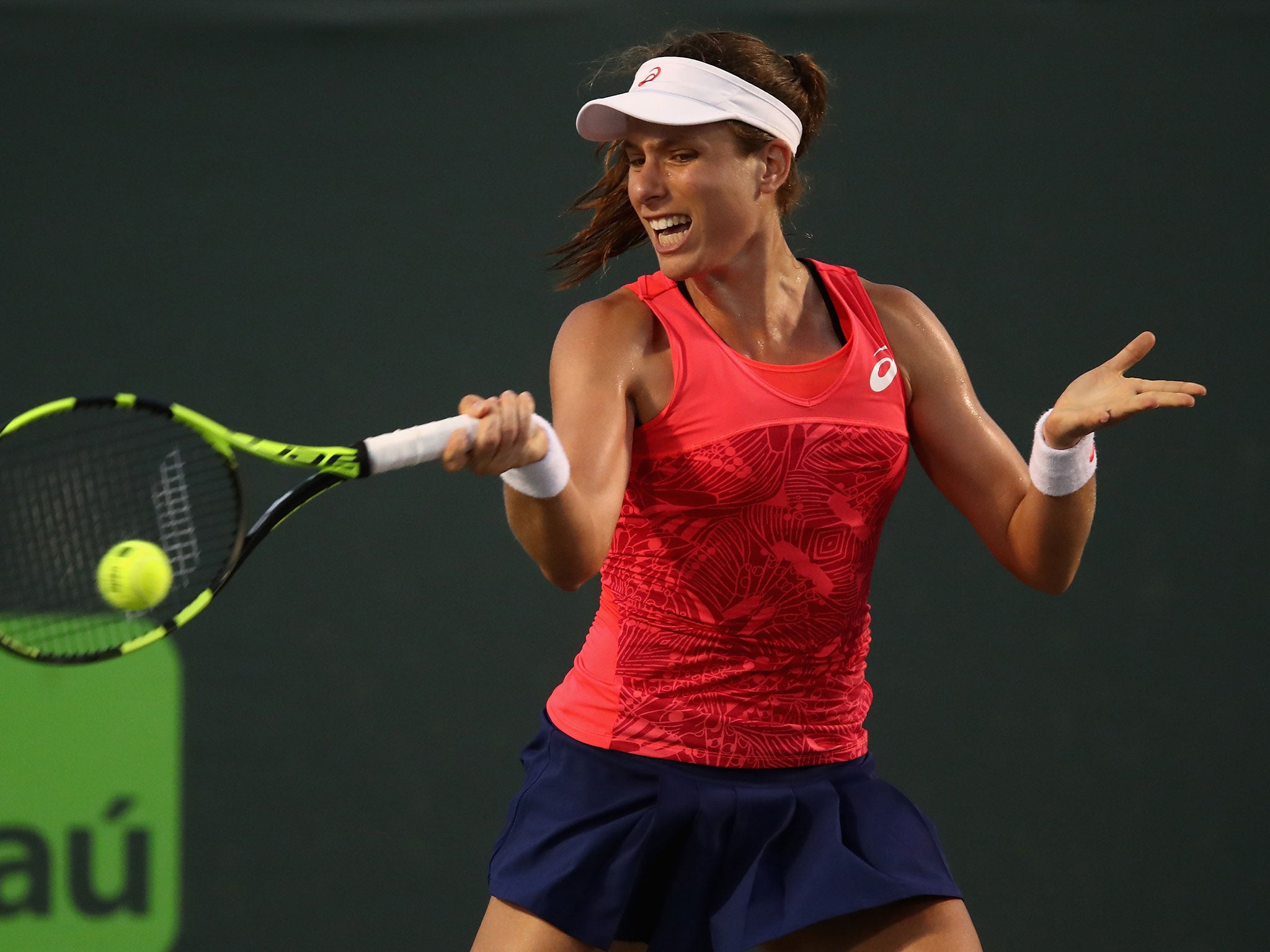 Konta came through the fourth round match in straight sets