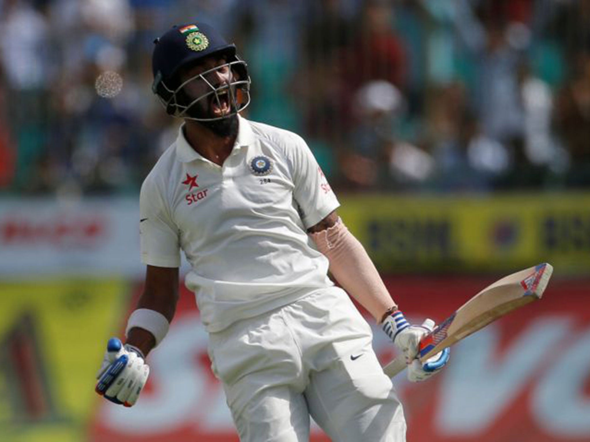 Lokesh Rahul celebrates India's series-clinching fourth Test victory over Australia