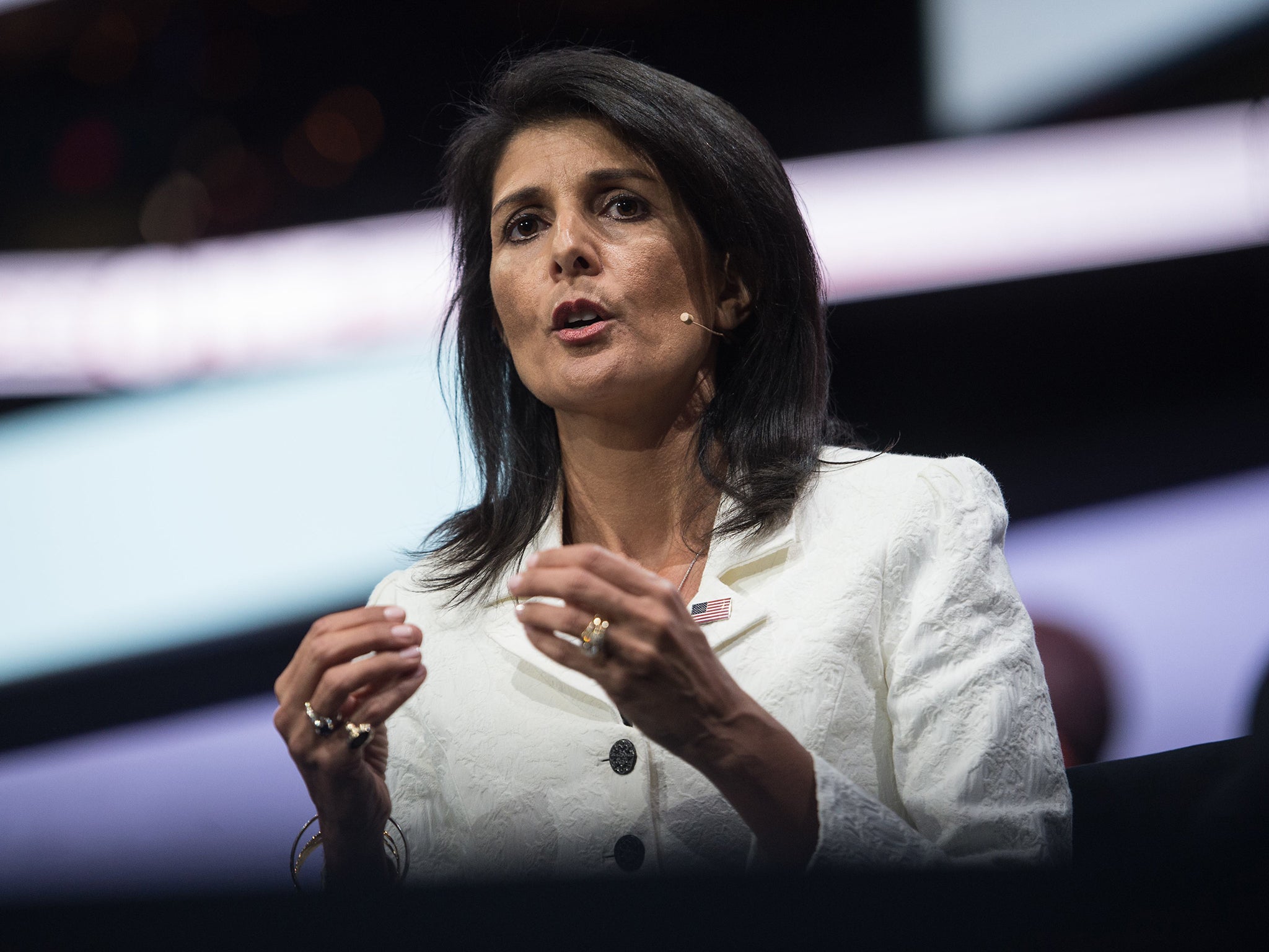 US Ambassador to the UN Nikki Haley says she was 'beating up on Russia'